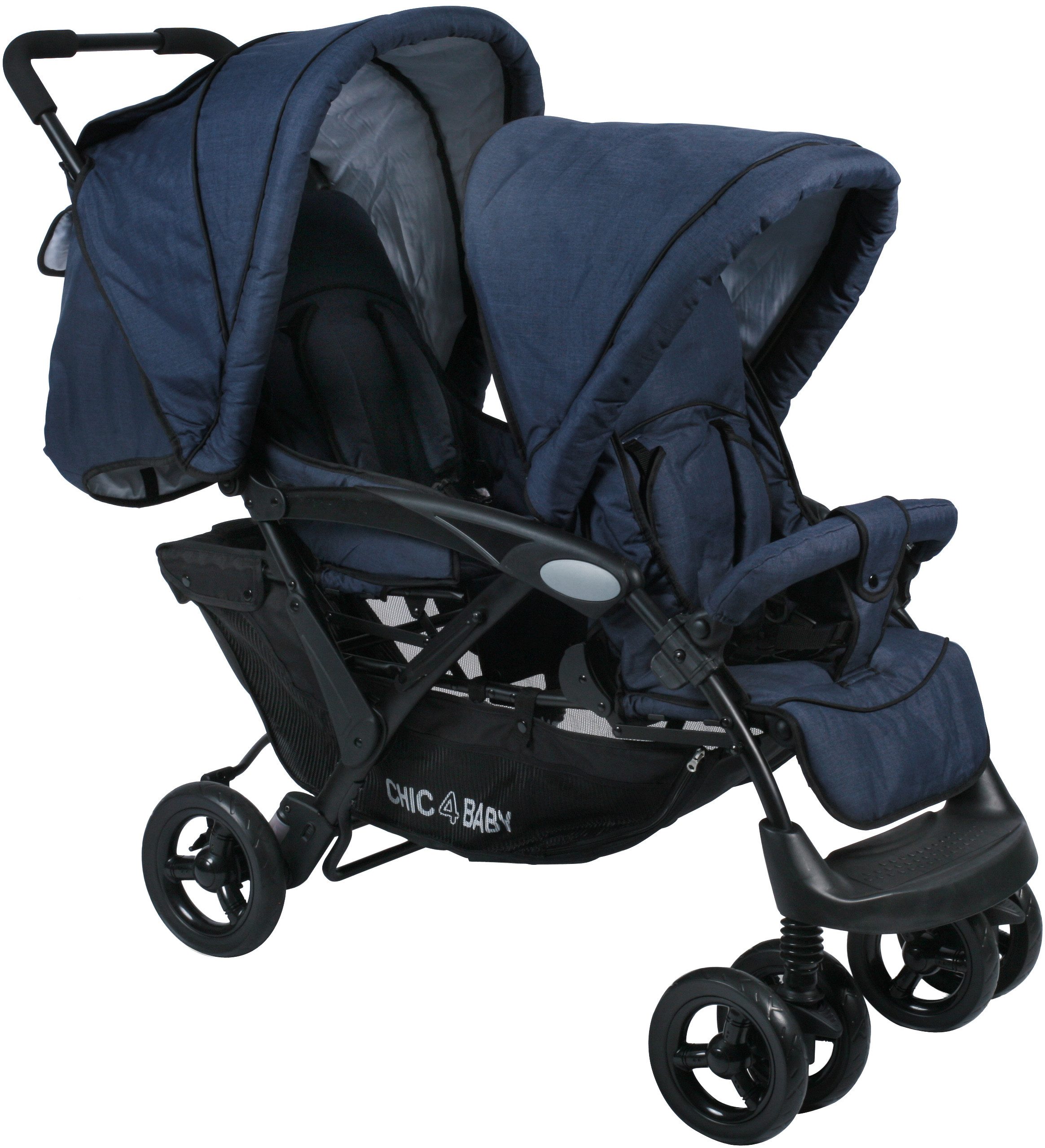 CHIC4BABY Geschwisterwagen Duo, mit feststellbaren Doppelschwenk-Vorderrädern
