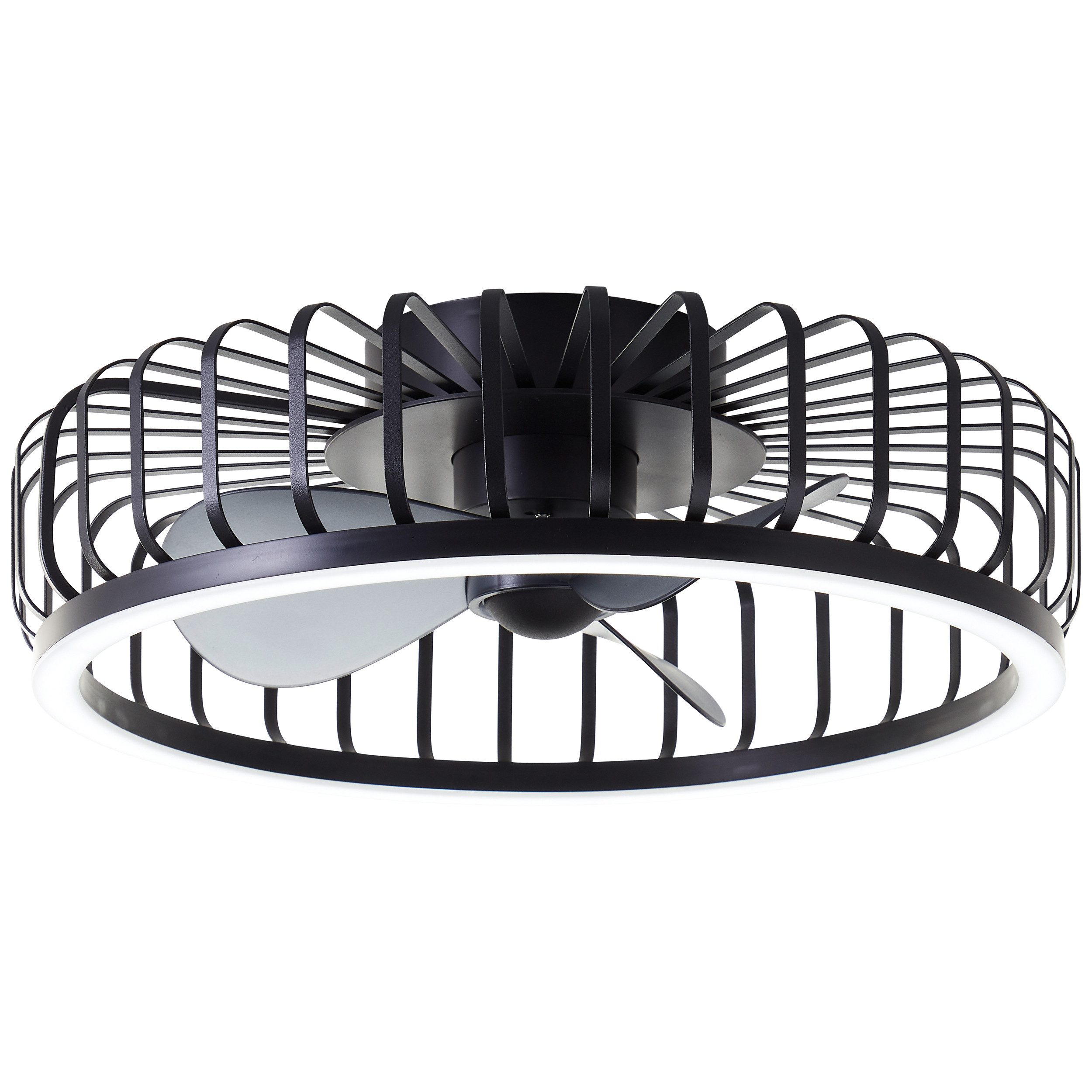 Brilliant LED Deckenleuchte Capo, CCT - über Fernbedienung, Dimmfunktion, Memoryfunktion, Nachtlichtfunktion, Timerfunktion, Ventilatorfunktion, LED fest integriert, warmweiß - kaltweiß, LED-Ventilator, Ø 48 cm, 4200 lm, dimmbar, CCT