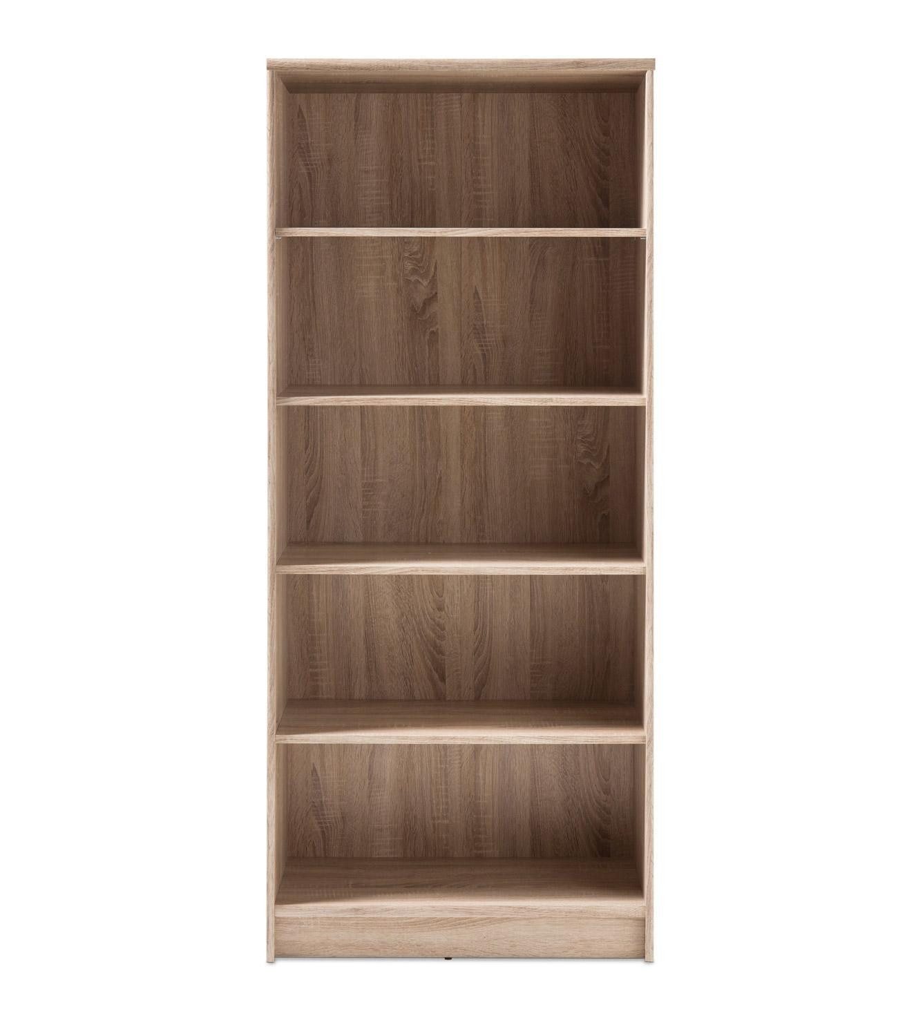 Bücherregal OPTIMUS, B 72 cm x H 148 cm, Eichedekor Sonoma, 1 fester Boden, 3 Einlegeböden
