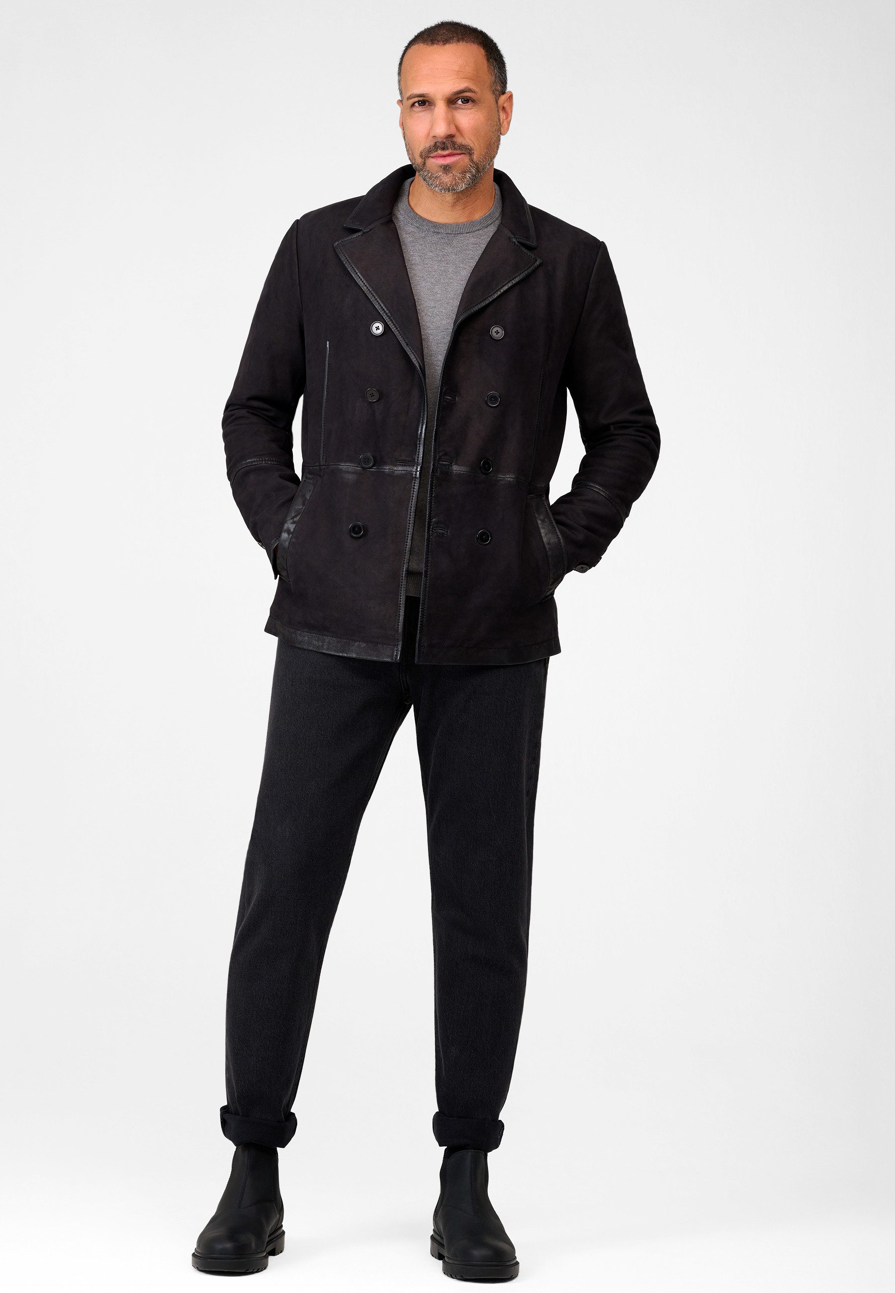 RICANO Lederjacke Victor Vegetarisch gegerbtes Büffel-Nappa-Leder