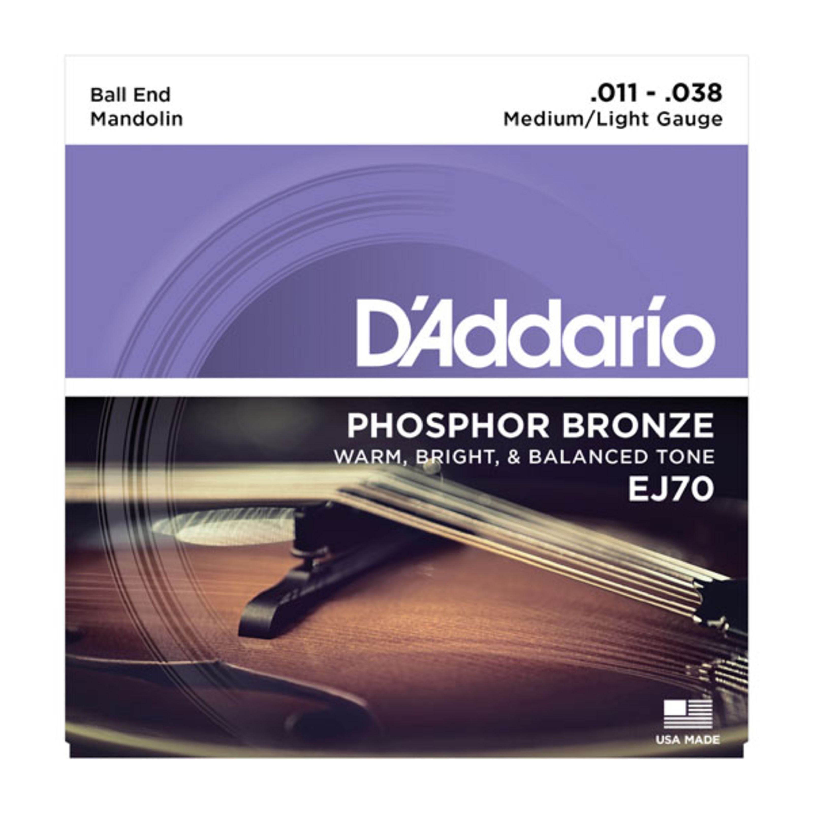 Saiten Daddario - Ball Saiten Bronze Mandolinen 11-38 Spielzeug-Musikinstrument, Phosphor End EJ70