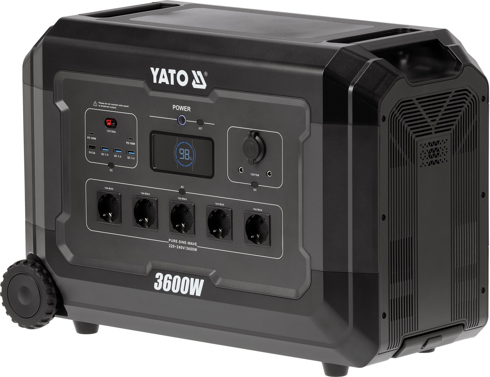 Yato Powerstation 3600W, 3072Wh, 5x230V, 6xUSB, 2x12V Solargenarator Powerstation Powerstation