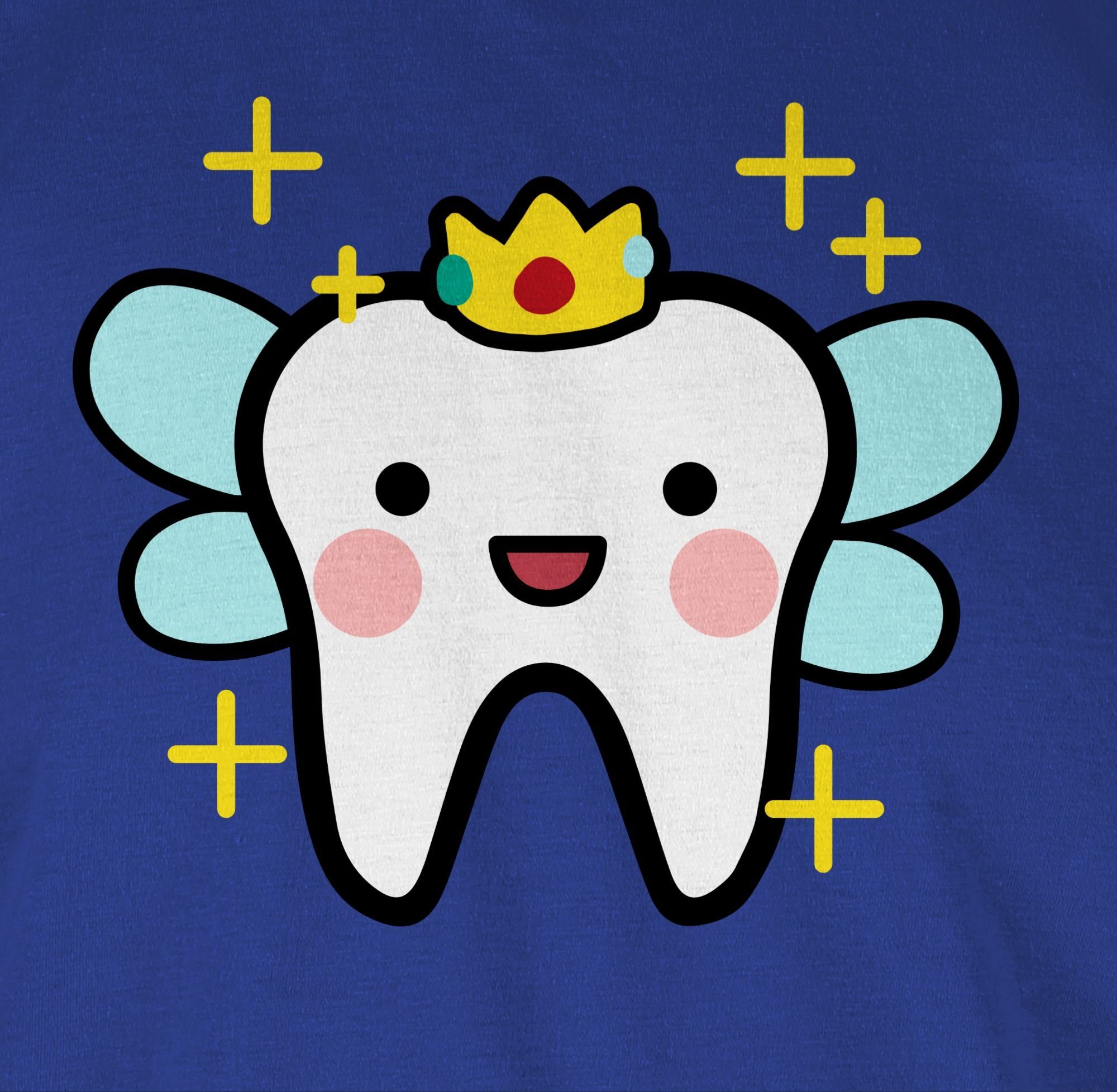Zahnfee T-Shirt mit Karneval Zahn-Fee Krone Shirtracer Geschenk Zahnarzt Zahnme Zahnarzthelferin Royalblau 2 - Outfit