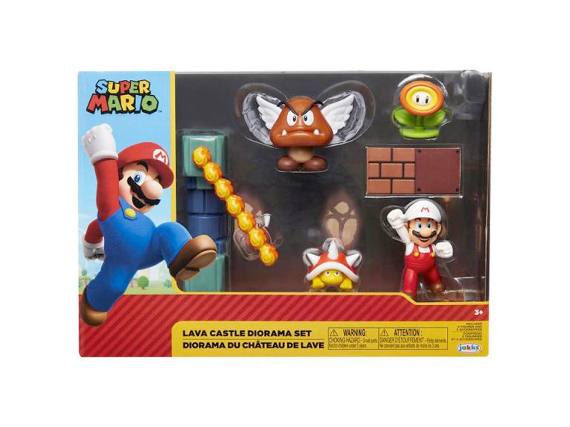 Super Mario Actionfigur Nintendo Super Mario 5er Figuren Set Lava Castle Diorama, 6,5 cm, (5-tlg)