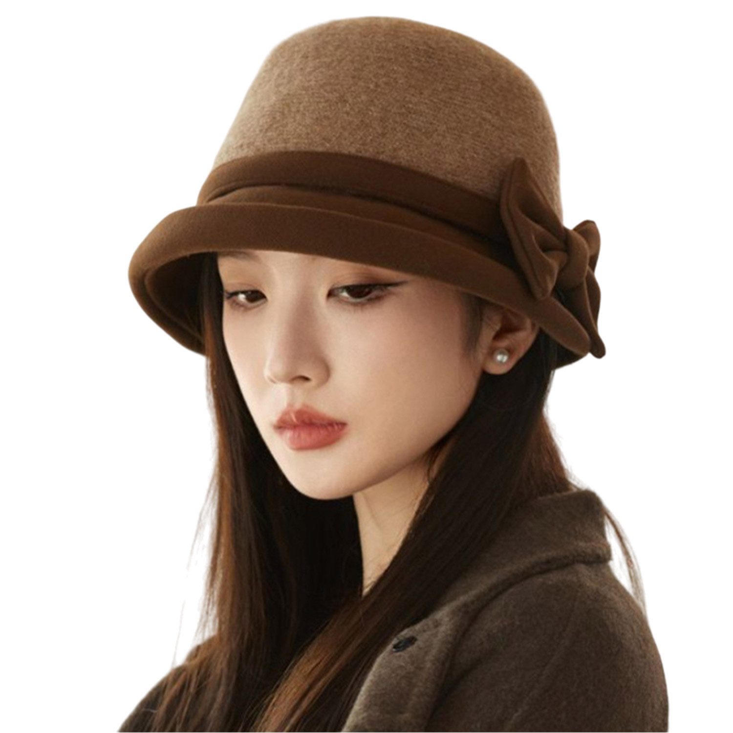 Refttenw Fischerhut DamenFischerhut,Trendiger Bucket Hat mit Krempe,warm ha günstig online kaufen