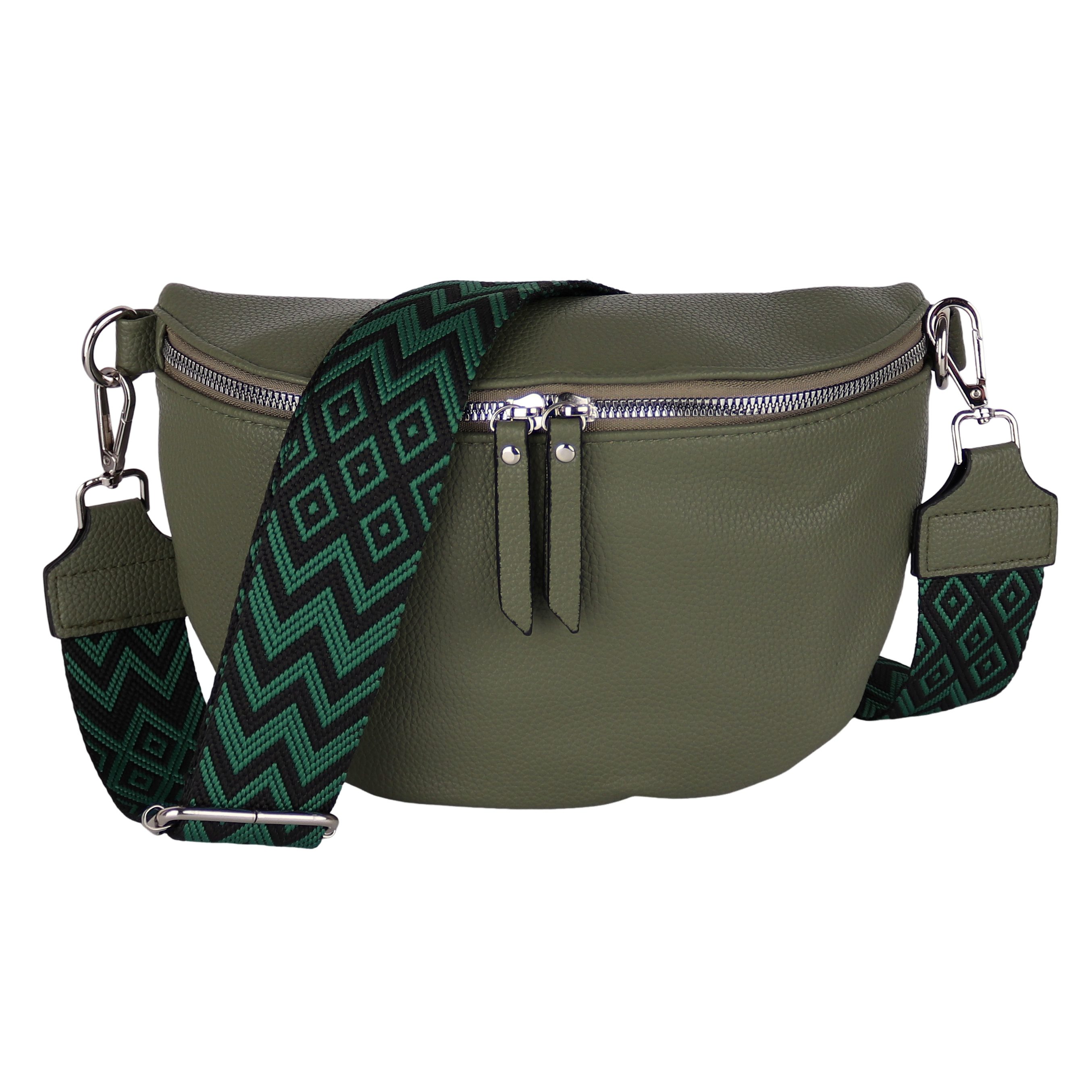 MIRROSI Bauchtasche Damen Taschen, Umhängetasche, Brusttasche, 26x18x9cm Veganes Leder (Schultertasche für jeden Anlass), Crossbody Bag, Bohemian gemusterten& verstellbaren Schulterriemen