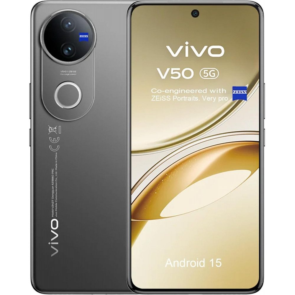 Vivo V50 5G 512 GB / 12 GB - Smartphone - satin black Smartphone (6,77 Zoll, 512 GB Speicherplatz)