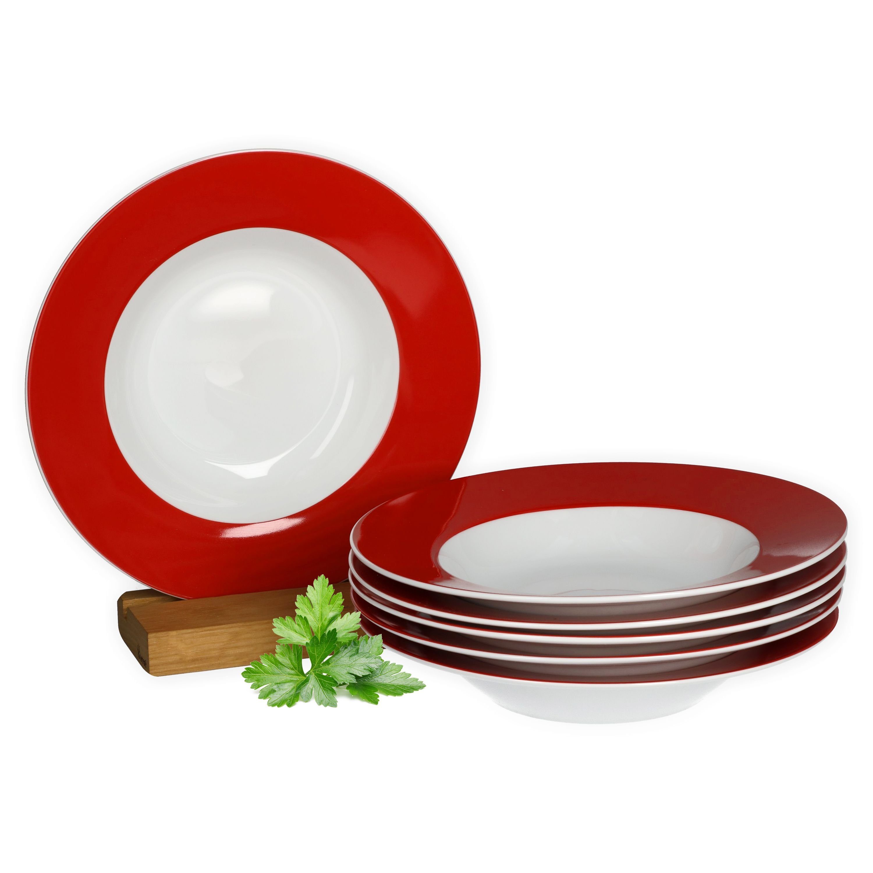 van Well Suppenteller Van Well 6er Set Suppenteller Serie Vario Porzellan - Farbe wählbar