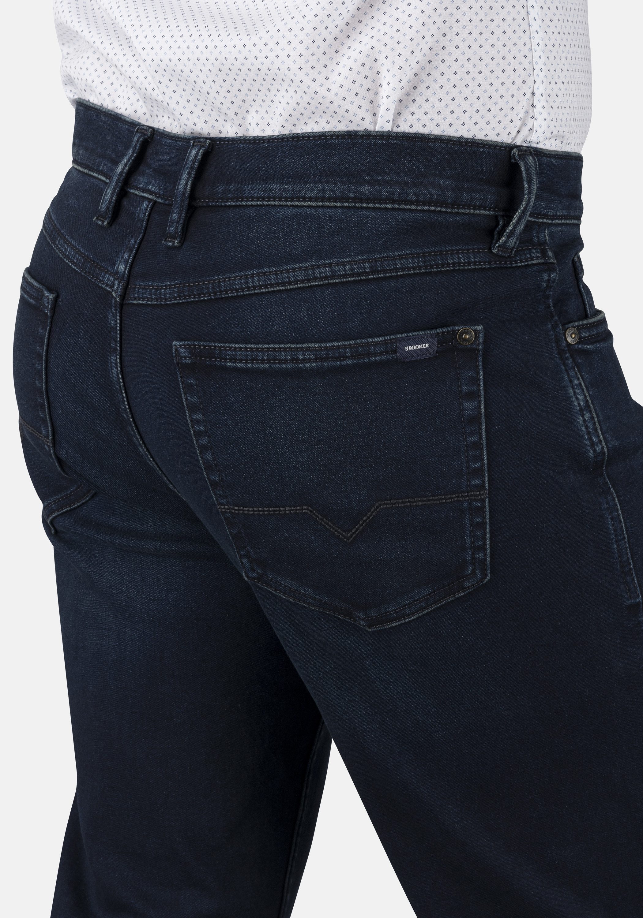 Stooker Men 5-Pocket-Jeans Frisco Thermo Straight Fit Jeans Straight Fit Casual Clean Wash Denim Thermo Effekt für Herren
