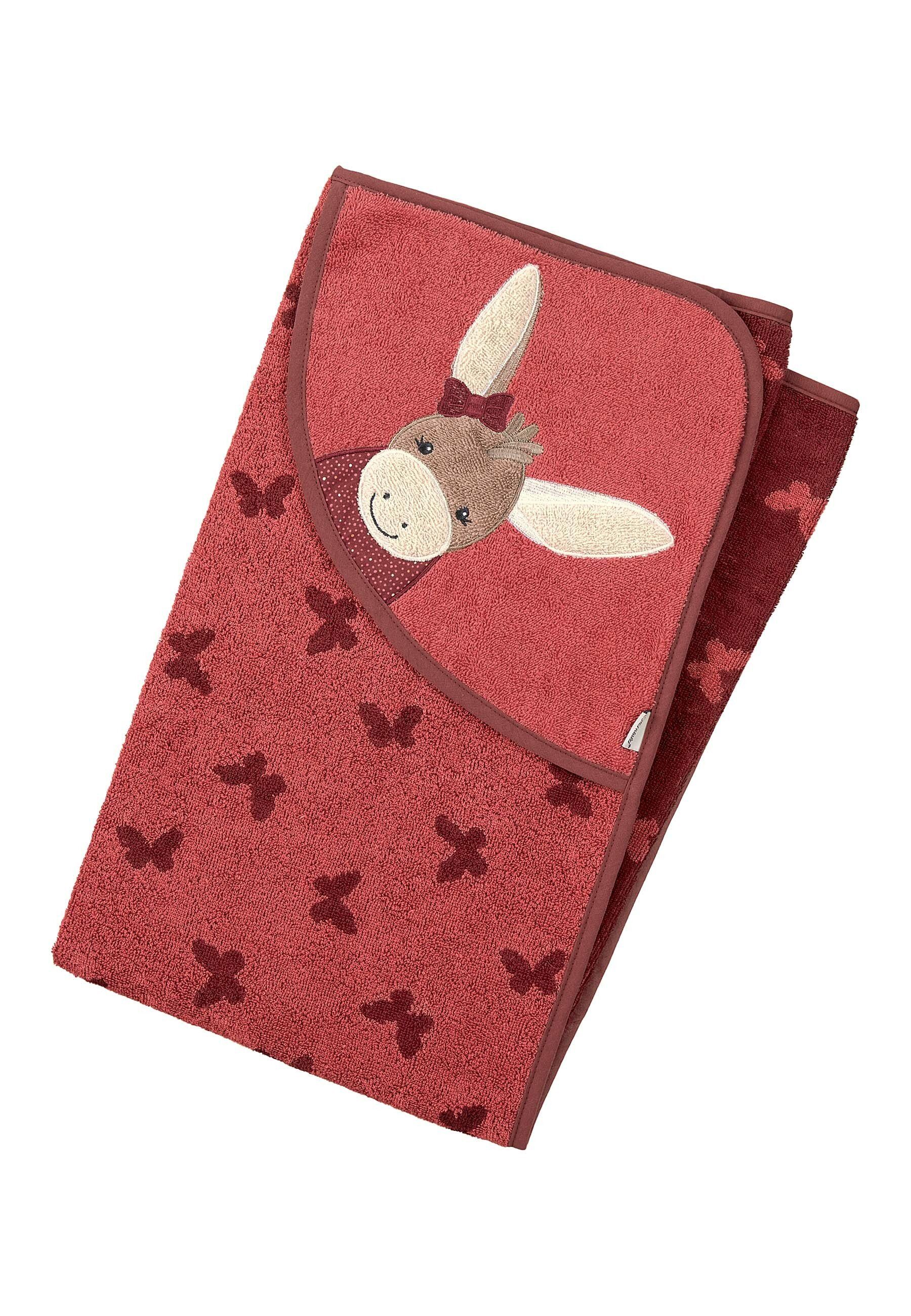 Sterntaler® Badetücher Kapuzenbadetuch 100x100 cm ESEL Emmily, Frottee (1-St), Kapuzen-Badetuch aus Frottee mit Esel Emmily Stickmotiv, 100x100 cm