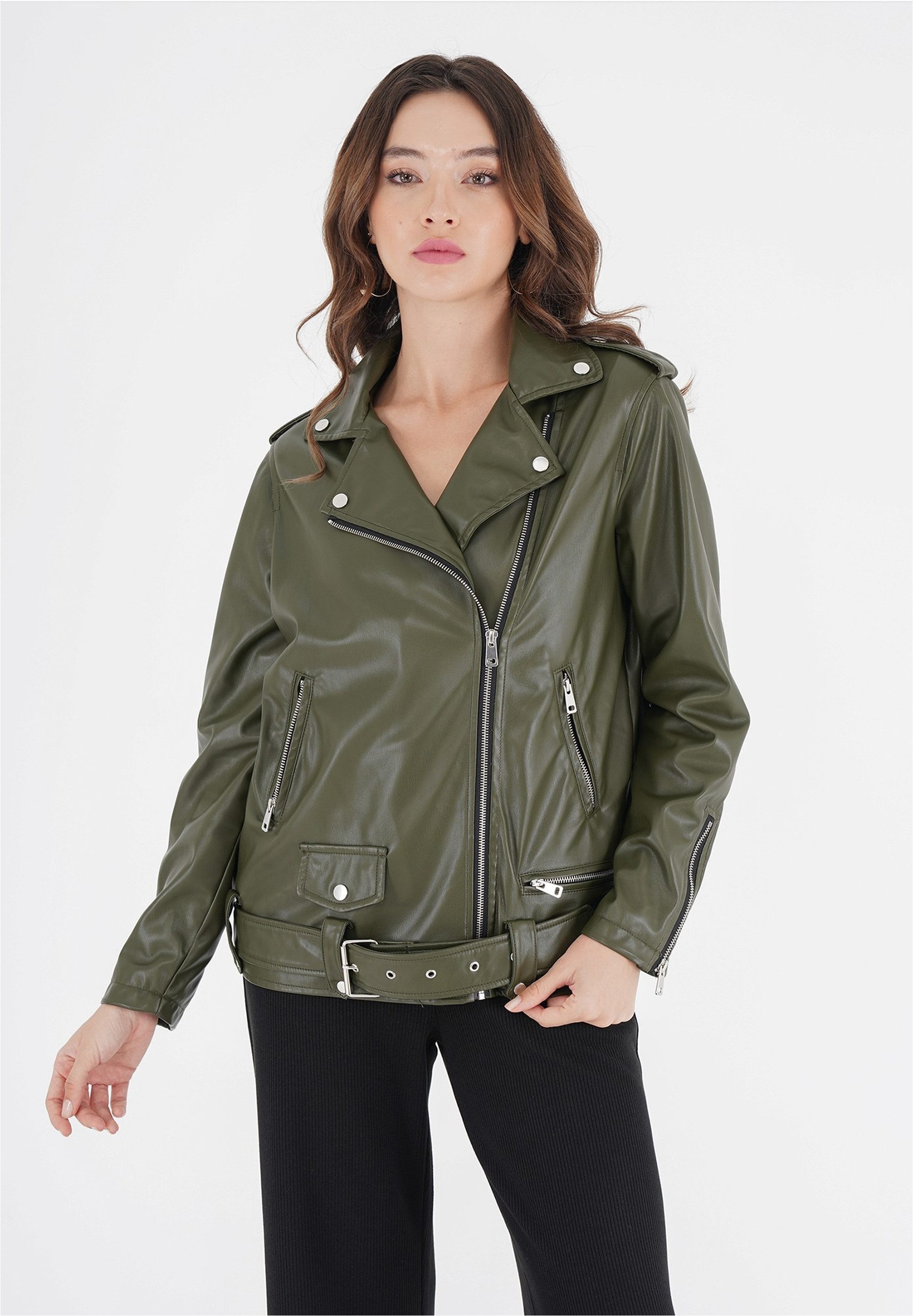 freshlions Lederimitatjacke Nela (1-St) in angesagter Kunstleder-Optik günstig online kaufen