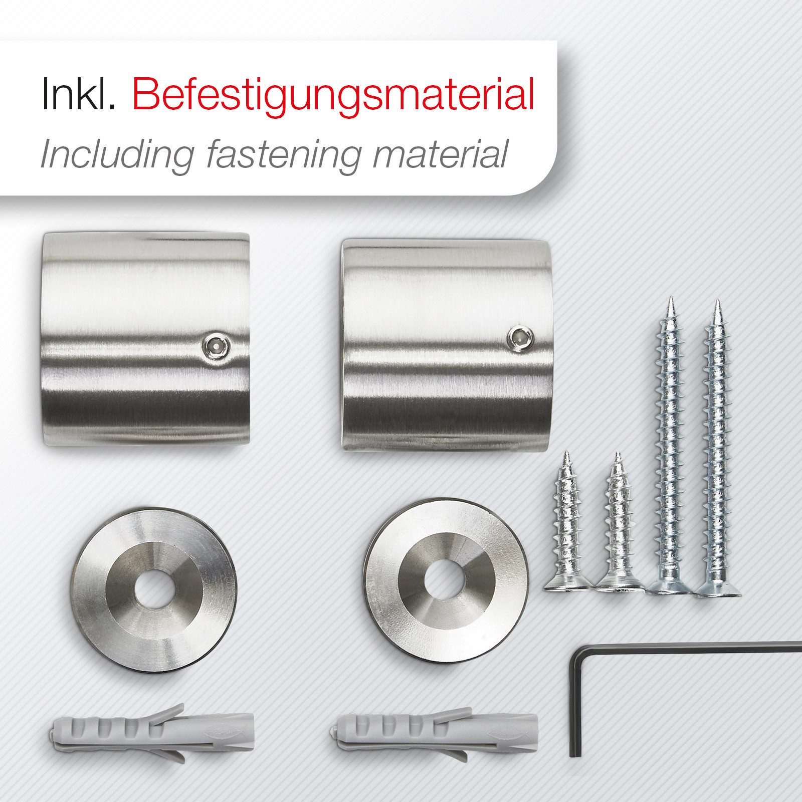 SO-TECH® Garderobenstange Schrankstange Edelstahl rund Ø 25 mm inkl. Stangenlager Tube, (1 St), Kleiderstange Länge 1000 mm