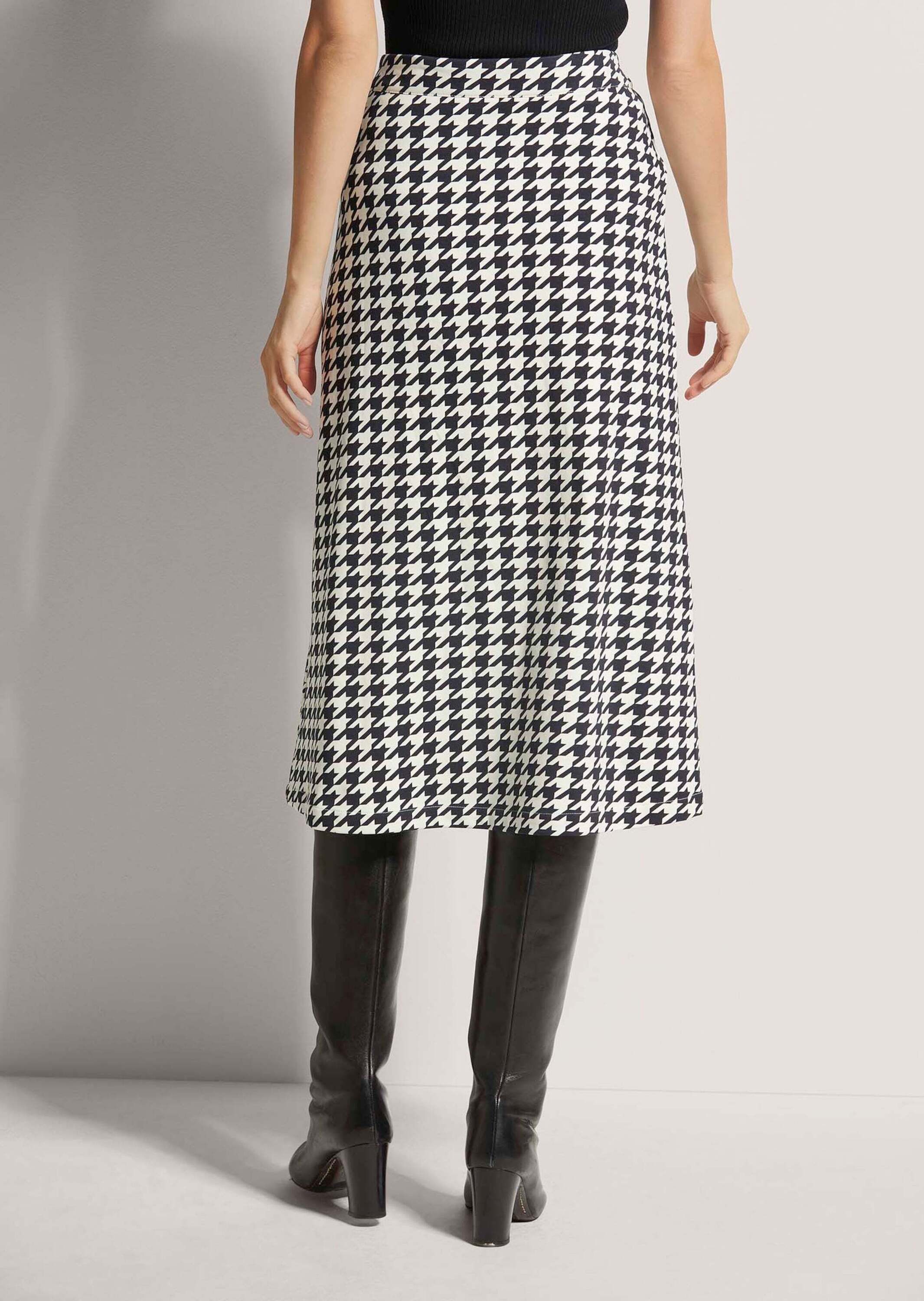 MADELEINE Maxirock Langer Rock im Hahnentritt-Dessin