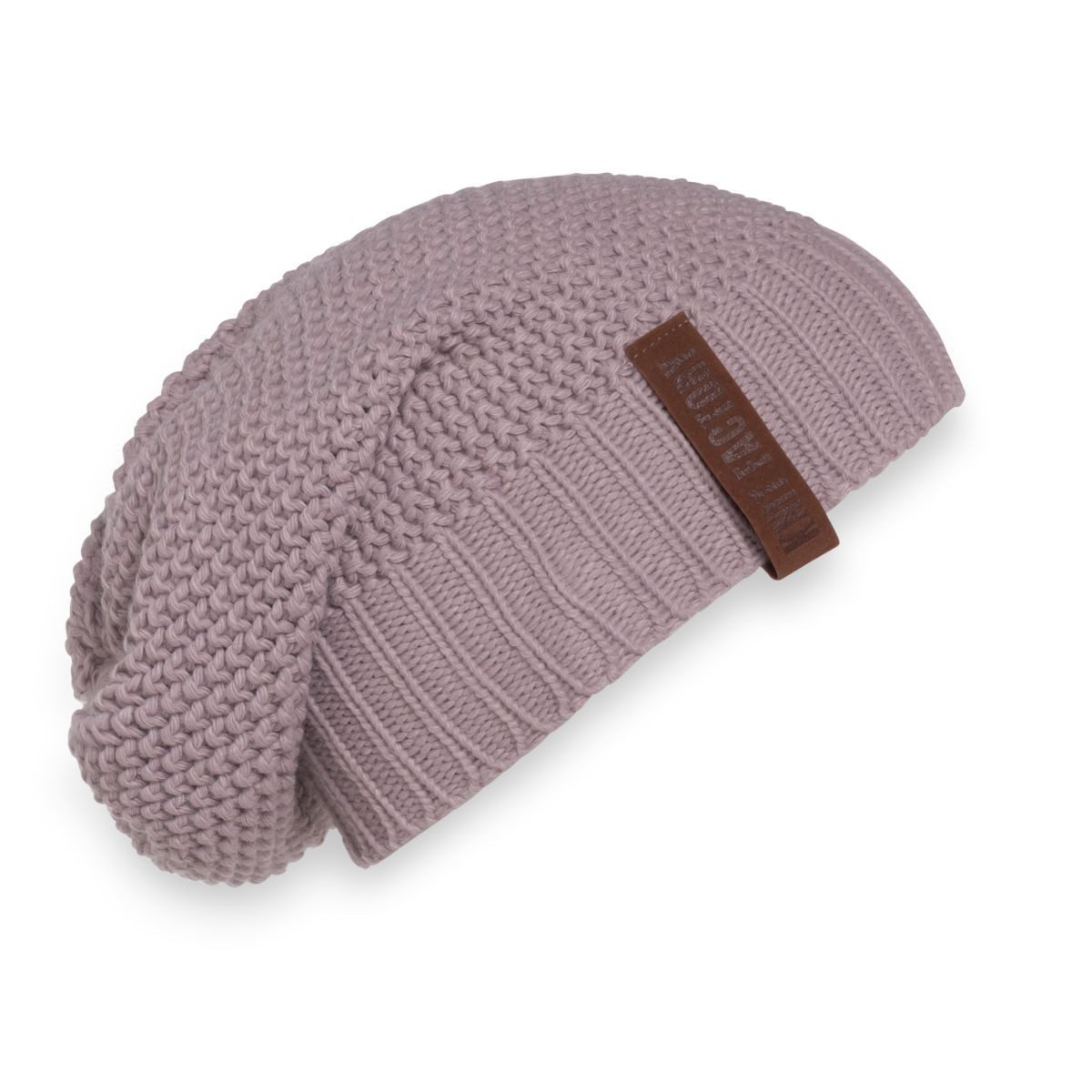 Knit Factory Strickmütze Coco Mützen One Size Glatt Lila (1-St) Mütze Strickmütze Kopfbedeckung Hut Wollmütze