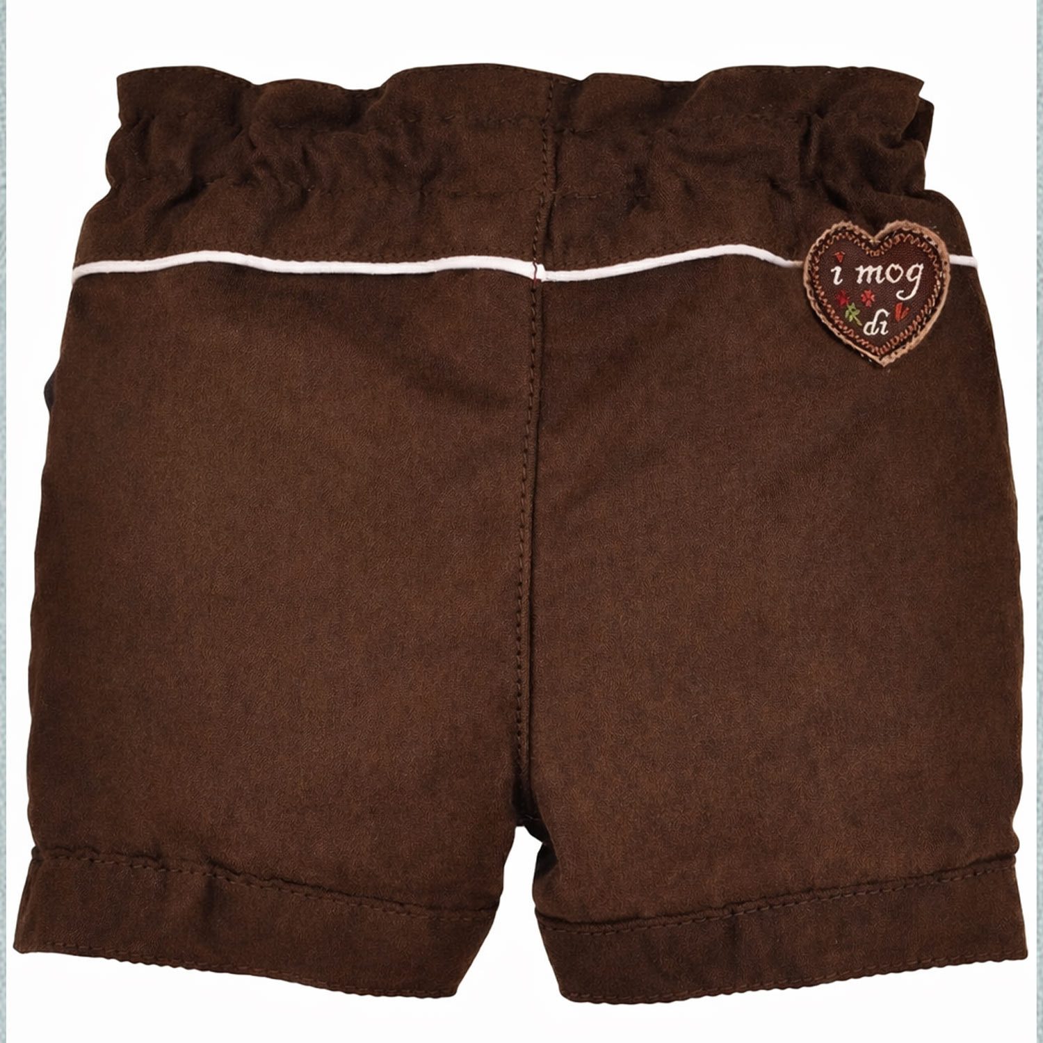 BONDI Trachtenlederhose Mädchen Kunstleder Shorts Hose 'Hirsch' 86855, Br
