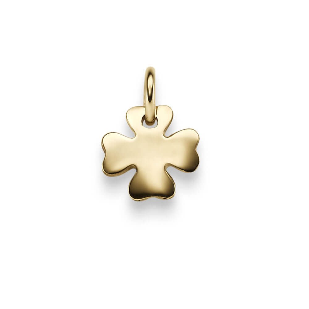 Kettenanhänger Anhänger Blume Kleeblatt 585 Gelbgold Glückssymbol