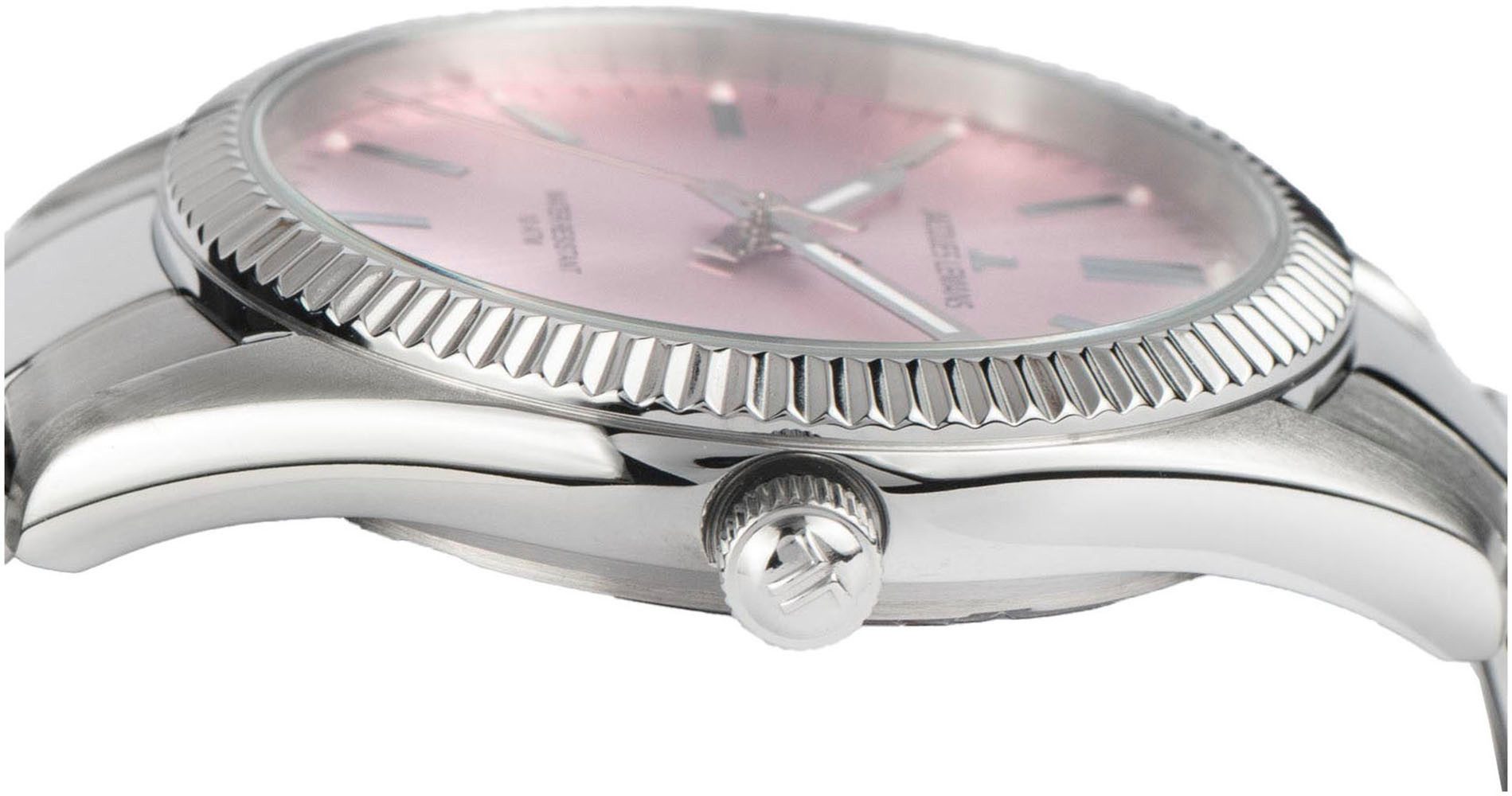 Jacques Lemans Quarzuhr Derby 50-4G, Armbanduhr, Damenuhr, Datum, Leuchtzeiger, Edelstahlarmband