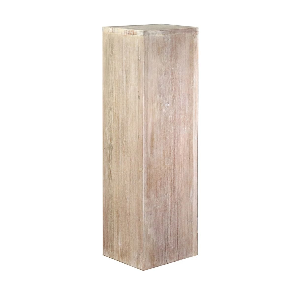 Oriental Galerie Blumenhocker Massive Holz Säule Viereckig Podest Whitewash klein 65cm (1 St)