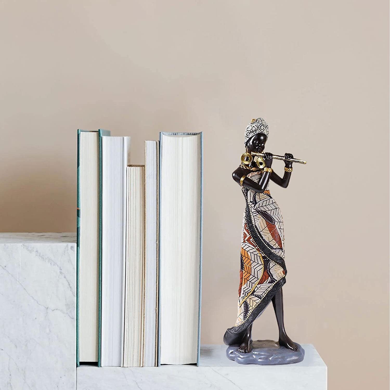 Afrikanische HAMÖWO Statue Kunstharz Ornamente Heimbüro für Dekor Kunst Dekoobjekt Deko