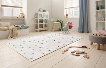 Kinderteppich Odan, Hochflor-Teppich, Lüttenhütt, rechteckig, Höhe: 20 mm, bunte Punkte Teppiche, weich, Wohnzimmer, Kinderzimmer