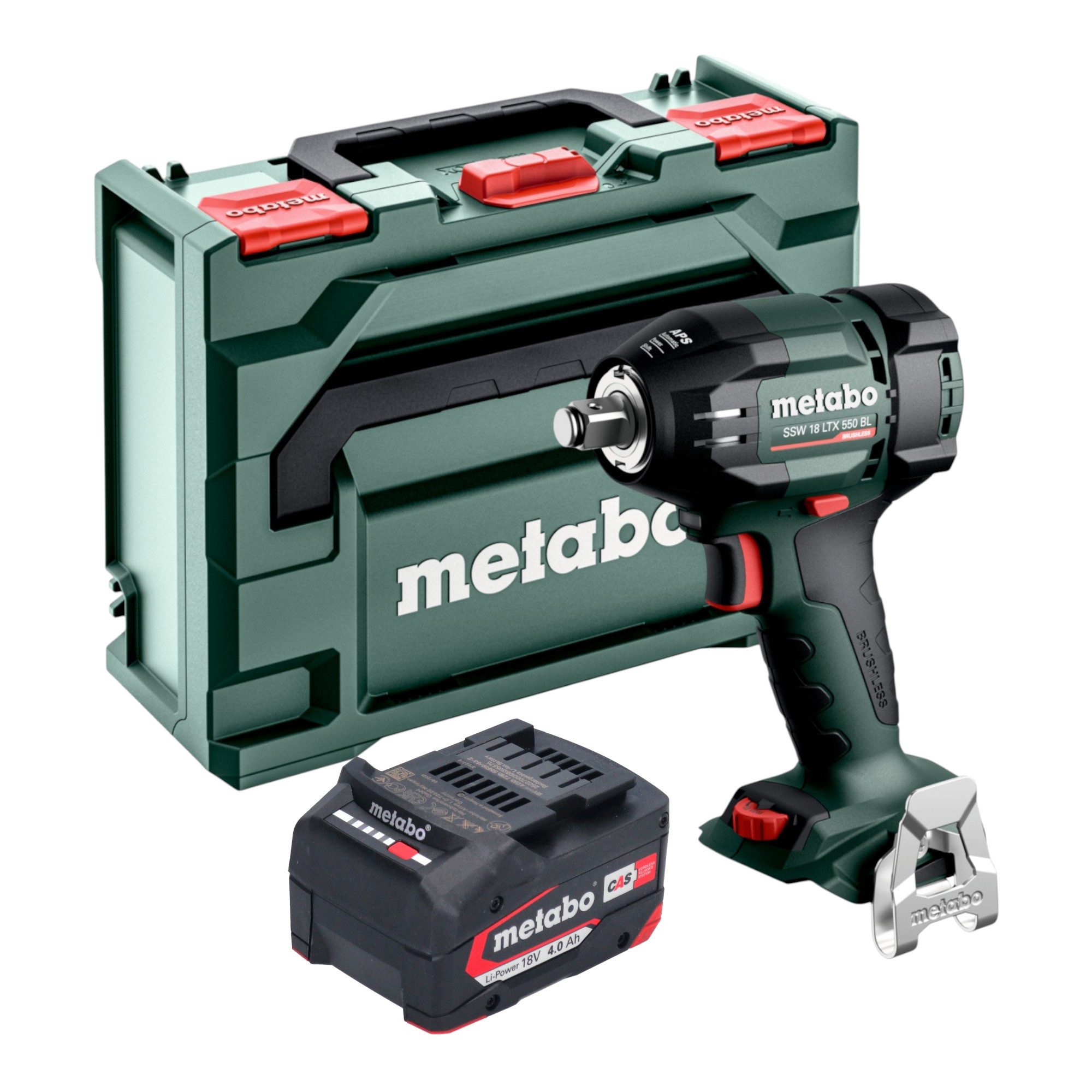 metabo Akku-Schlagschrauber SSW 18 LTX 550 BL 18V 550Nm + 1x Akku 4,0Ah + metaBOX - ohne Ladegerät