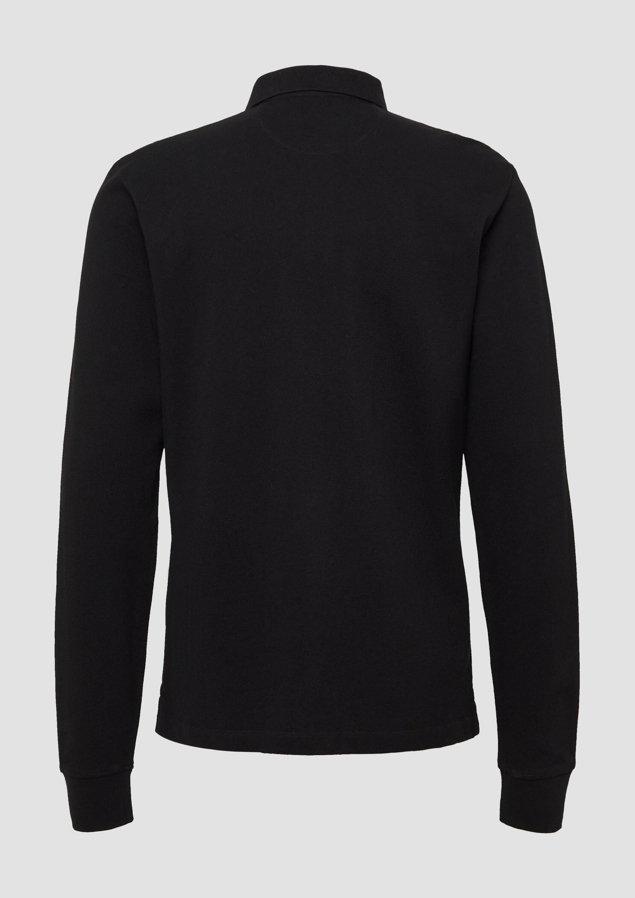 s.Oliver Langarmshirt Polo-Shirt Langarm-Poloshirt aus Baumwoll-Piqué günstig online kaufen