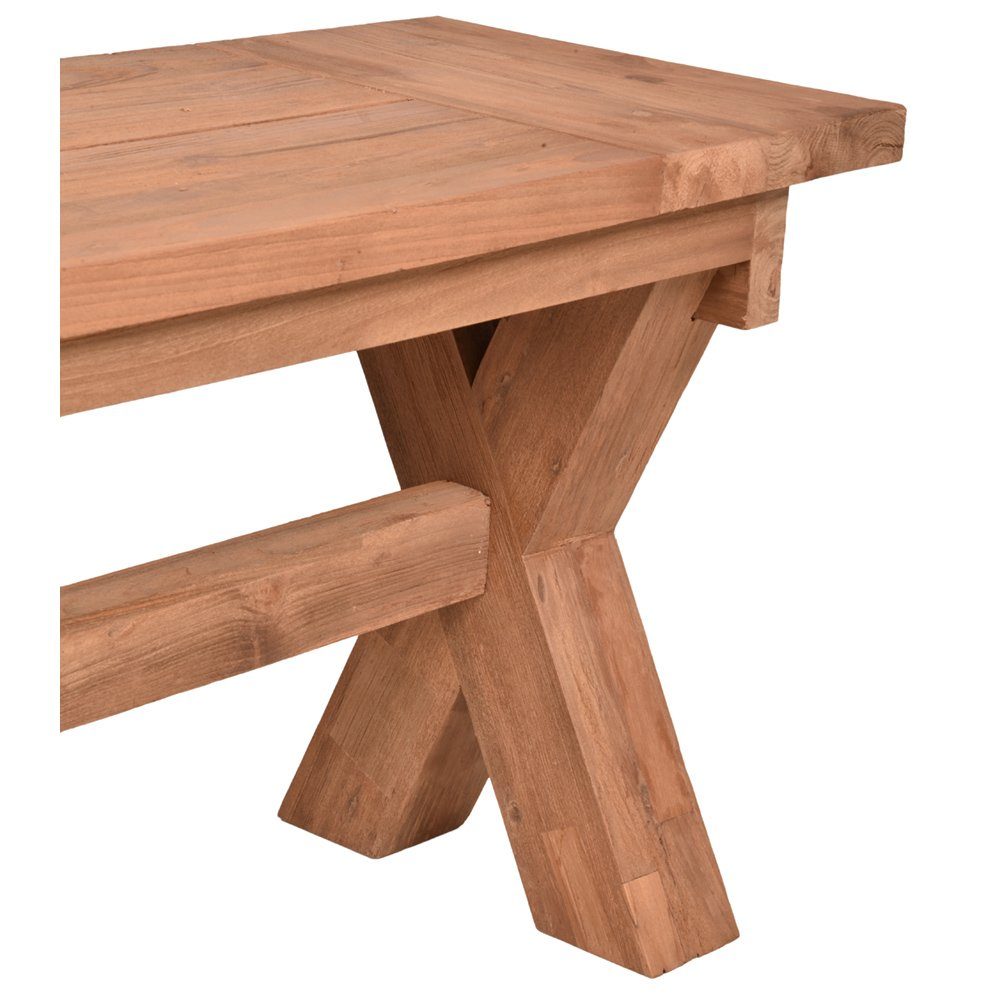 Lomadox Gartenbank GAZA-120, Terrassenbank aus recyceltem Teak-Holz, B/H/T: ca. 200/48/35 cm
