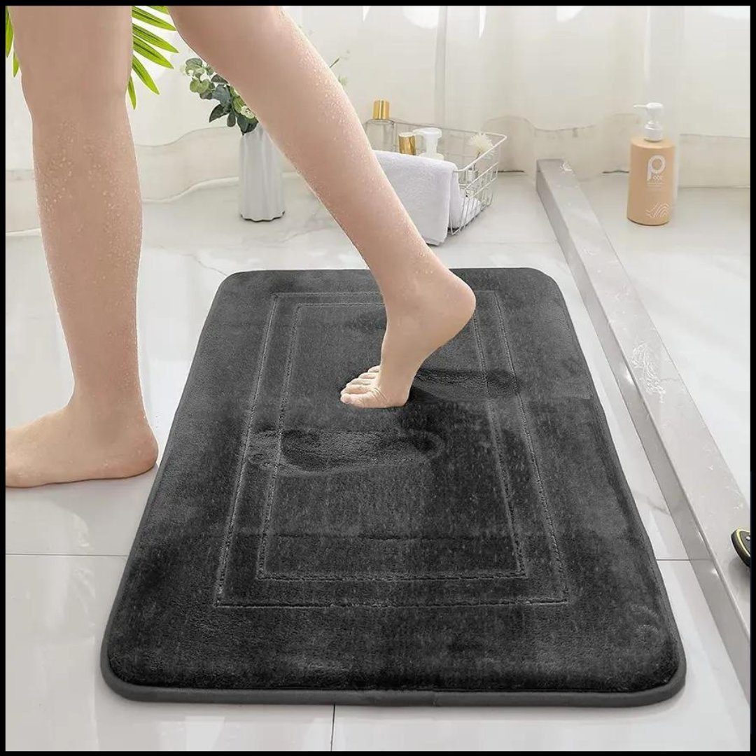 LIVINA HOME Badematte Badteppich rutschfeste Badematten, Memory Foam, Schaum Badteppich, Memory Schaum, rutschhemmend beschichtet, Steinoptik, trockene und schimmelresistente Badedecke, Memory Schaum, schnell trocknend, fußbodenheizungsgeeignet, wasserabsorbierend, rechteckig, Duschvorleger