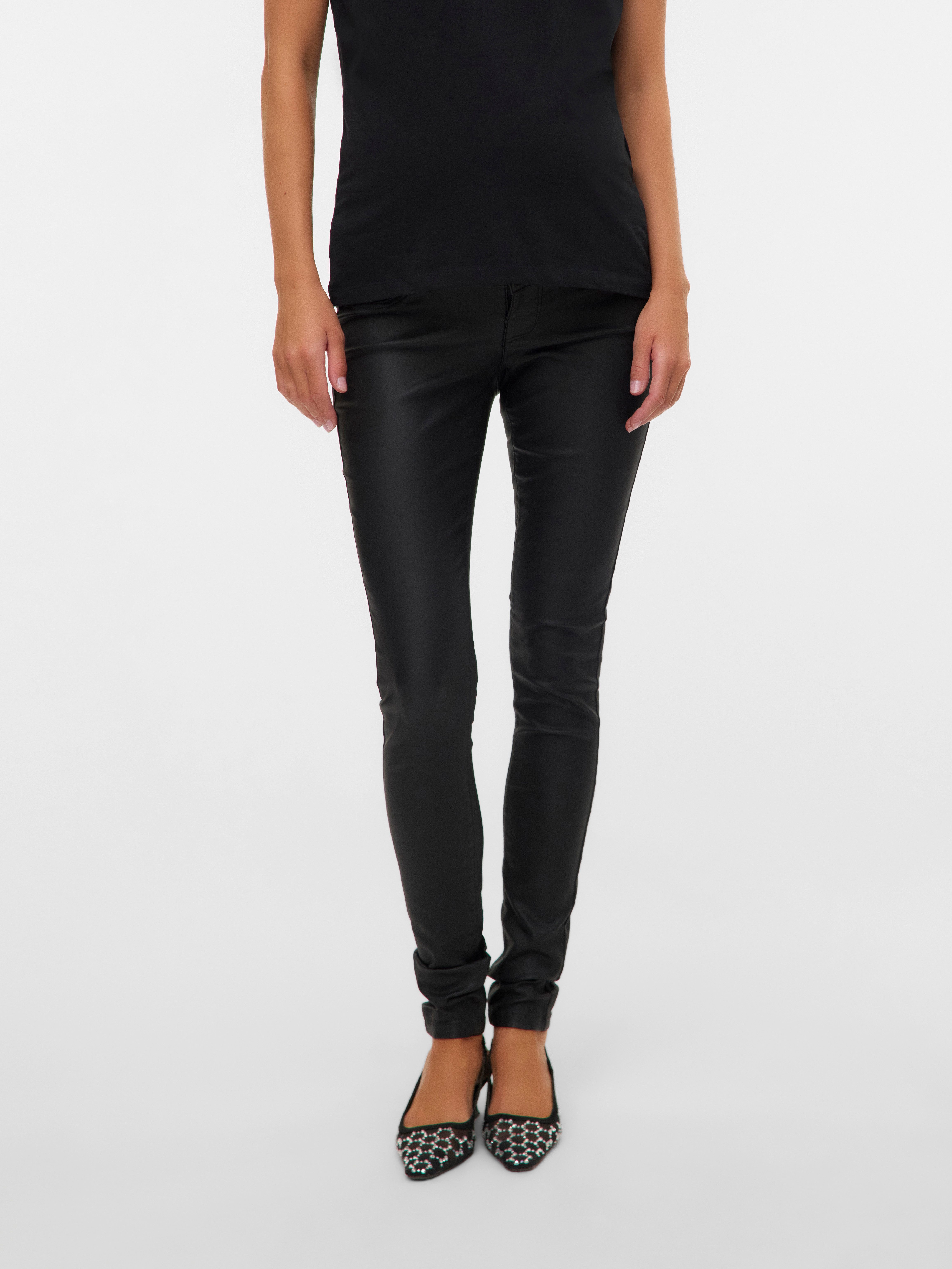 Mamalicious Umstandsjeans MLSANTOS SLIM COATED HB JEANS NOOS