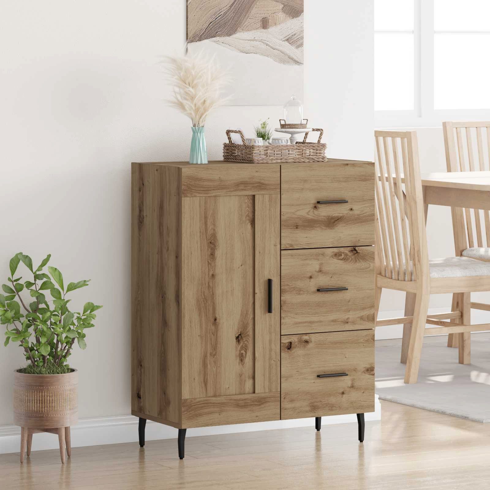 vidaXL Sideboard Sideboard Artisan-Eiche 69,5 x 34 x 90 cm Verbundholz und Eisen (1 St)