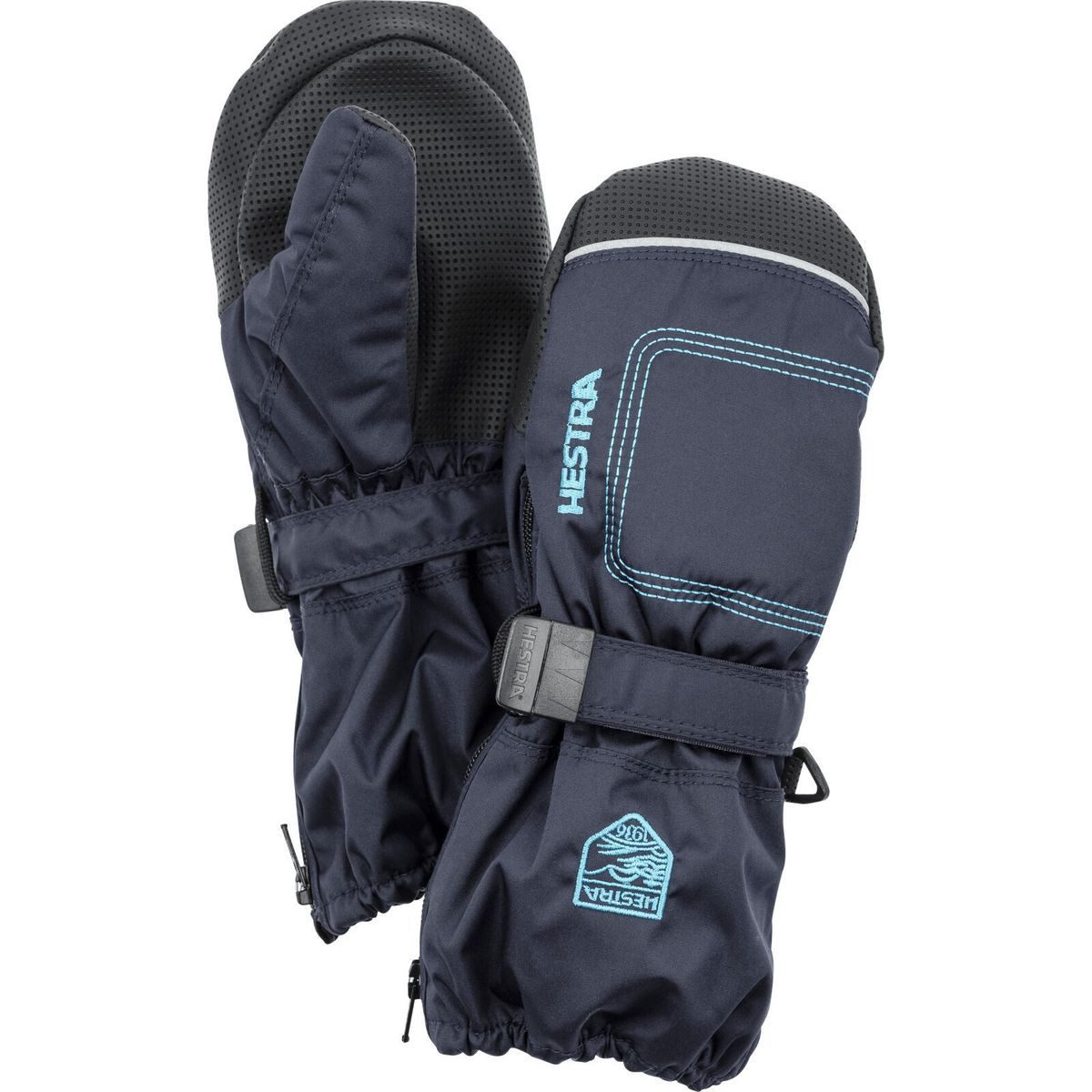 Hestra Skihandschuhe Baby Zip Long - Mitt Warmer Babyfäustling mit Reißverschluss, reflektierenden Details und