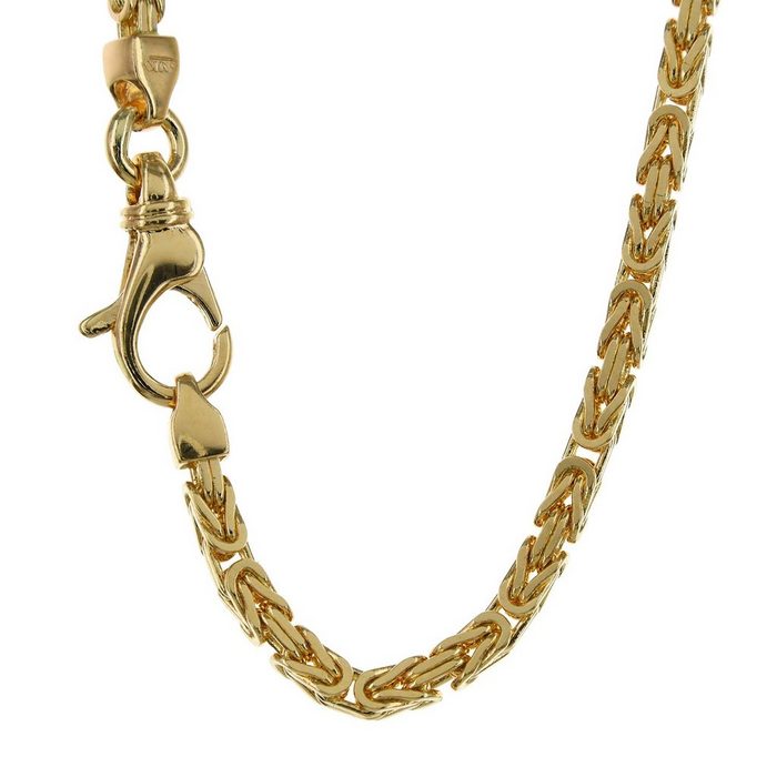HOPLO Königskette Königskette Halskette - Legierung 585 - 14 Karat Gold - Kettenbreite 2 8 mm - Kettenlänge 50 cm Made in Germany