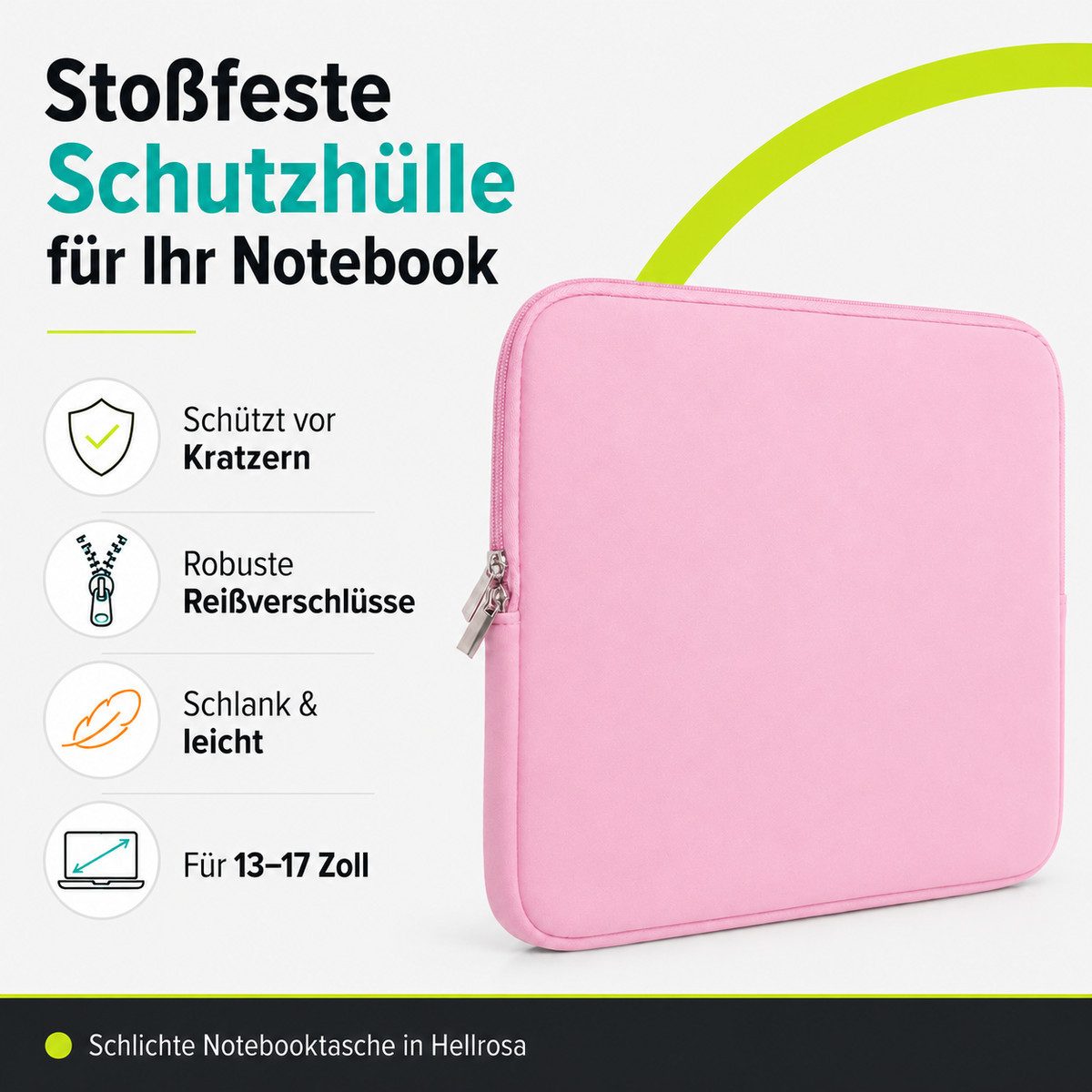 König Design Laptoptasche Universal Notebooktasche 13 Zoll Sleeve Tasche Hülle Laptop Case Cover, weiches Innenfutter zum Schutz vor Kratzern
