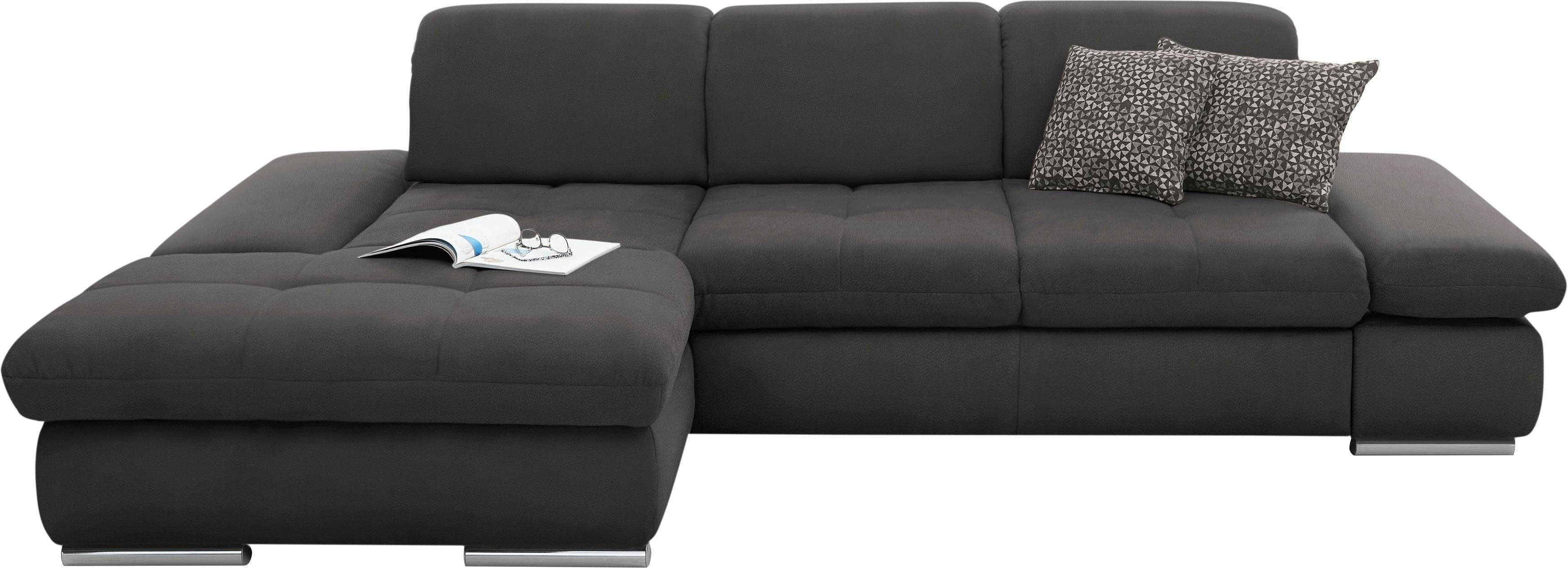 set one by Musterring Ecksofa SO4100 V, mit verstellbaren Kopfteilen, wahlweise mit Funktionen, Cord-Bezug