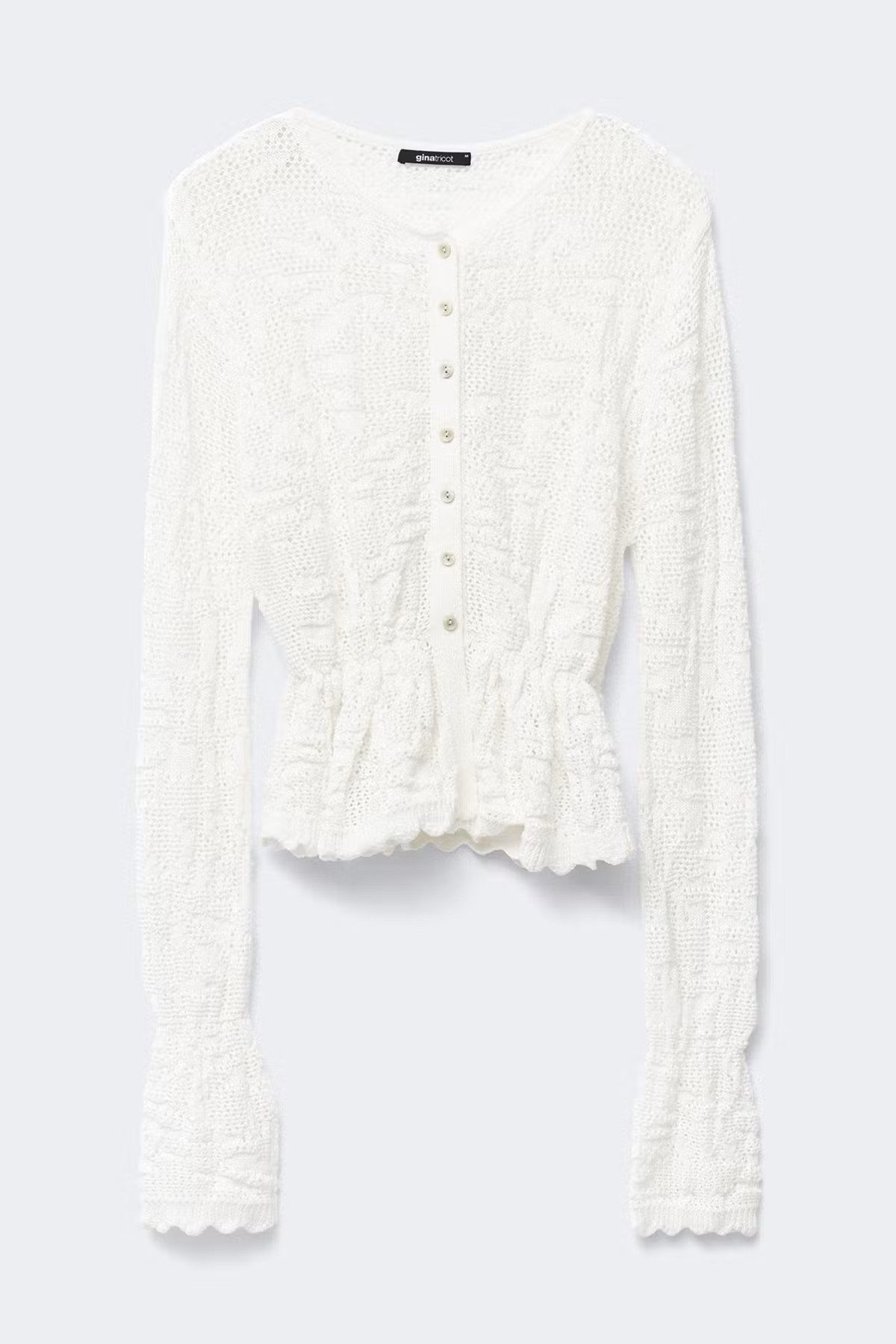 Gina Tricot Strickjacke Knitted crochet cardigan - Häkel Strickjacke Lochmuster - Damen
