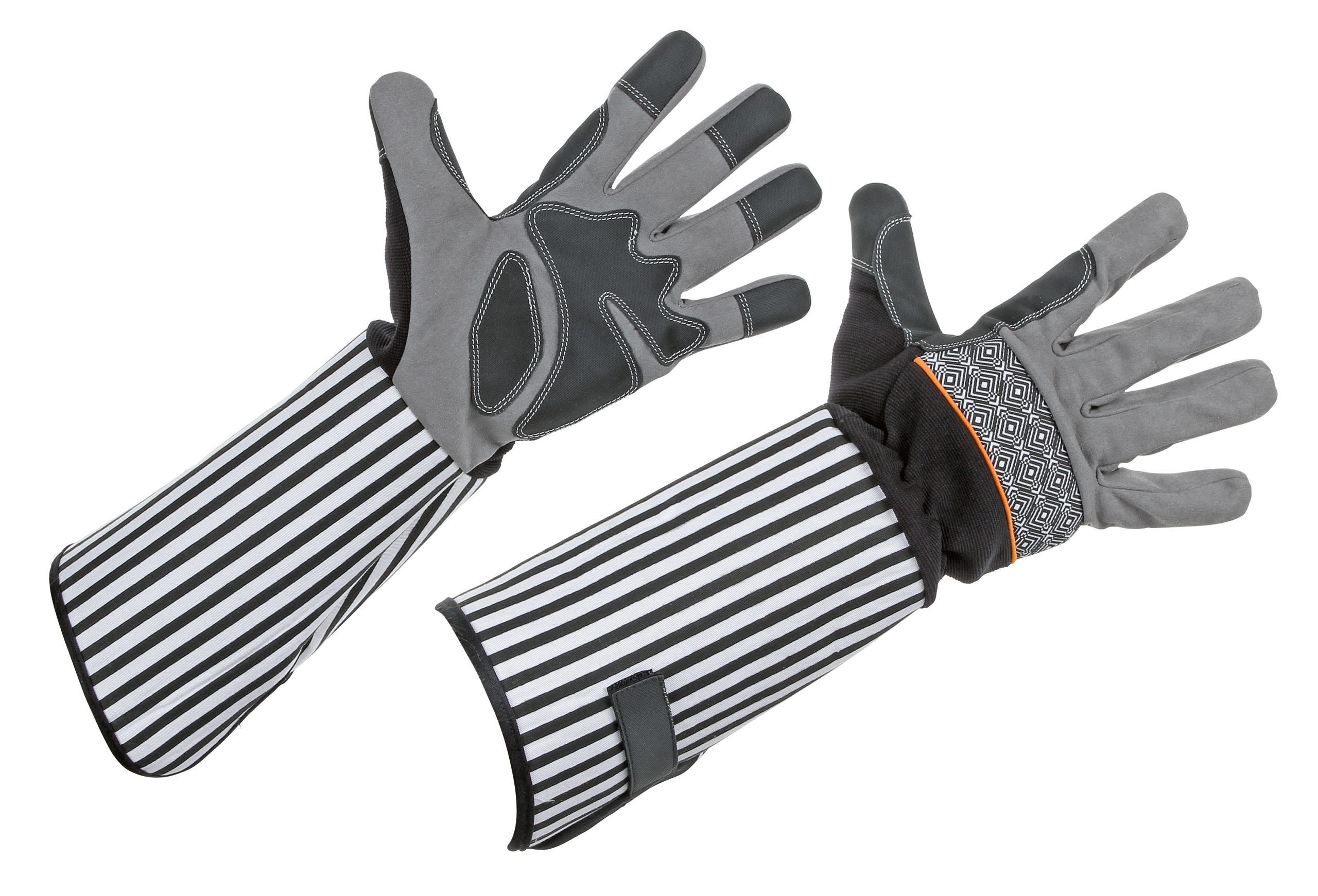Gartenhandschuhe 2 Paar Rosenhandschuh Gr. 10/XL lange Stulpe schwarz grau