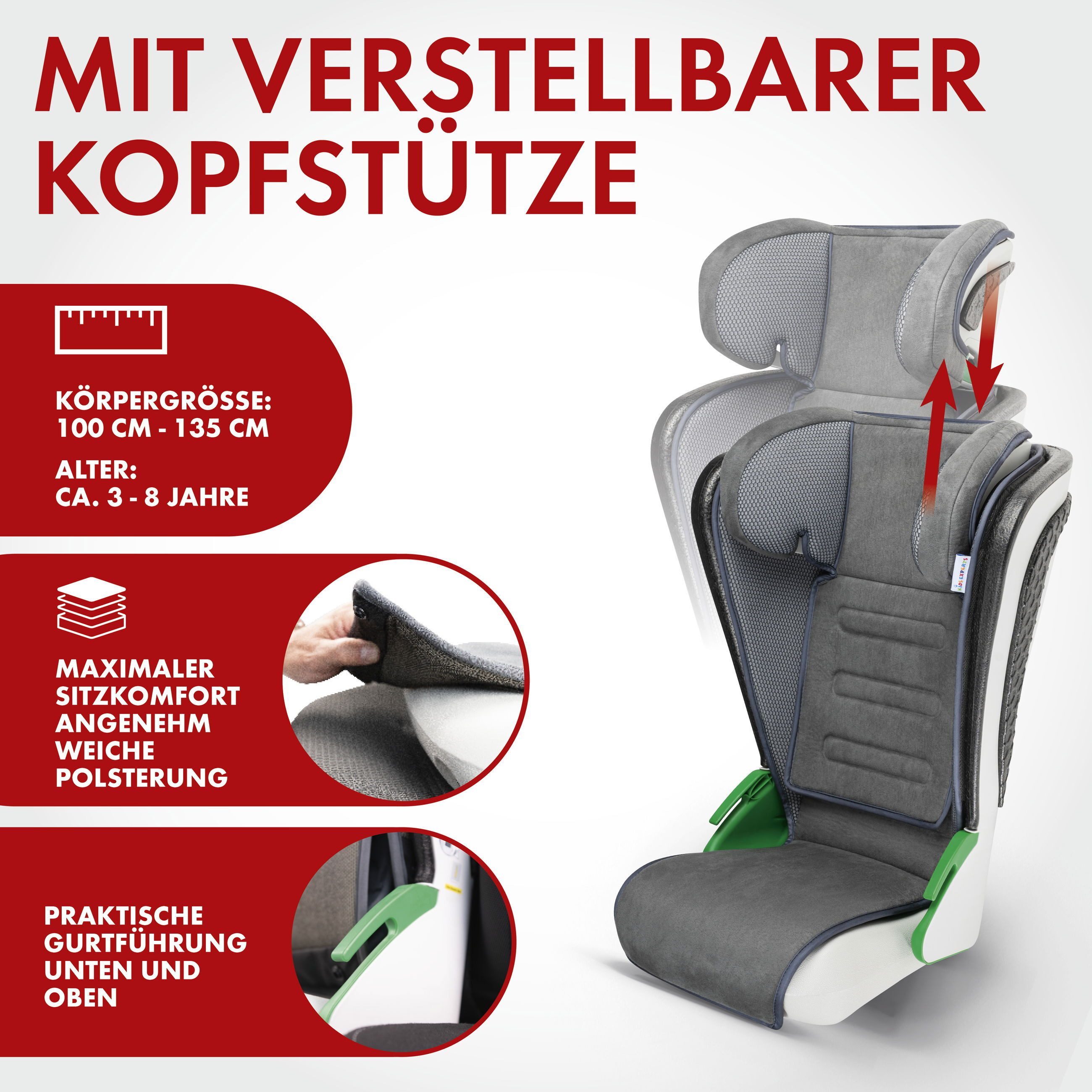 WALSER Autokindersitz Kindersitz Noemi, ab: ab 3 Jahre, bis: - 8 Jahren, (1 Stück, 1-tlg)