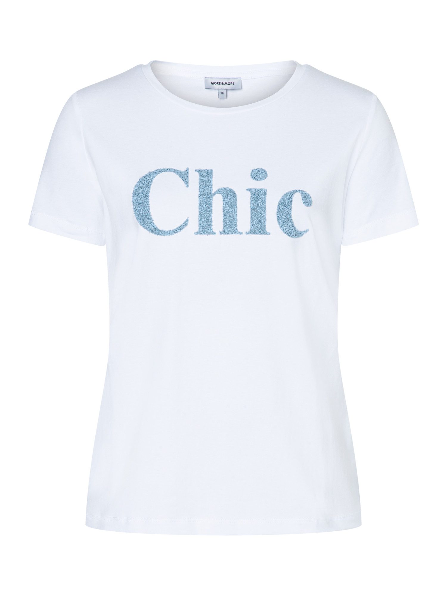 MORE&MORE T-Shirt T-Shirt mit Perlenschriftzug