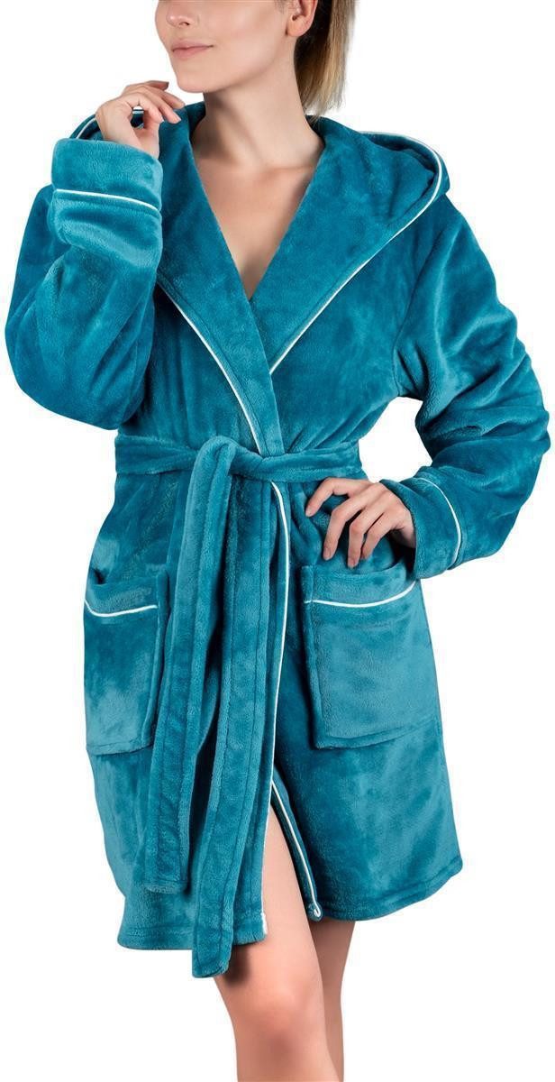 Gräfenstayn Damenbademantel Bademantel Damen flauschig Kapuze Kuschelfleece günstig online kaufen