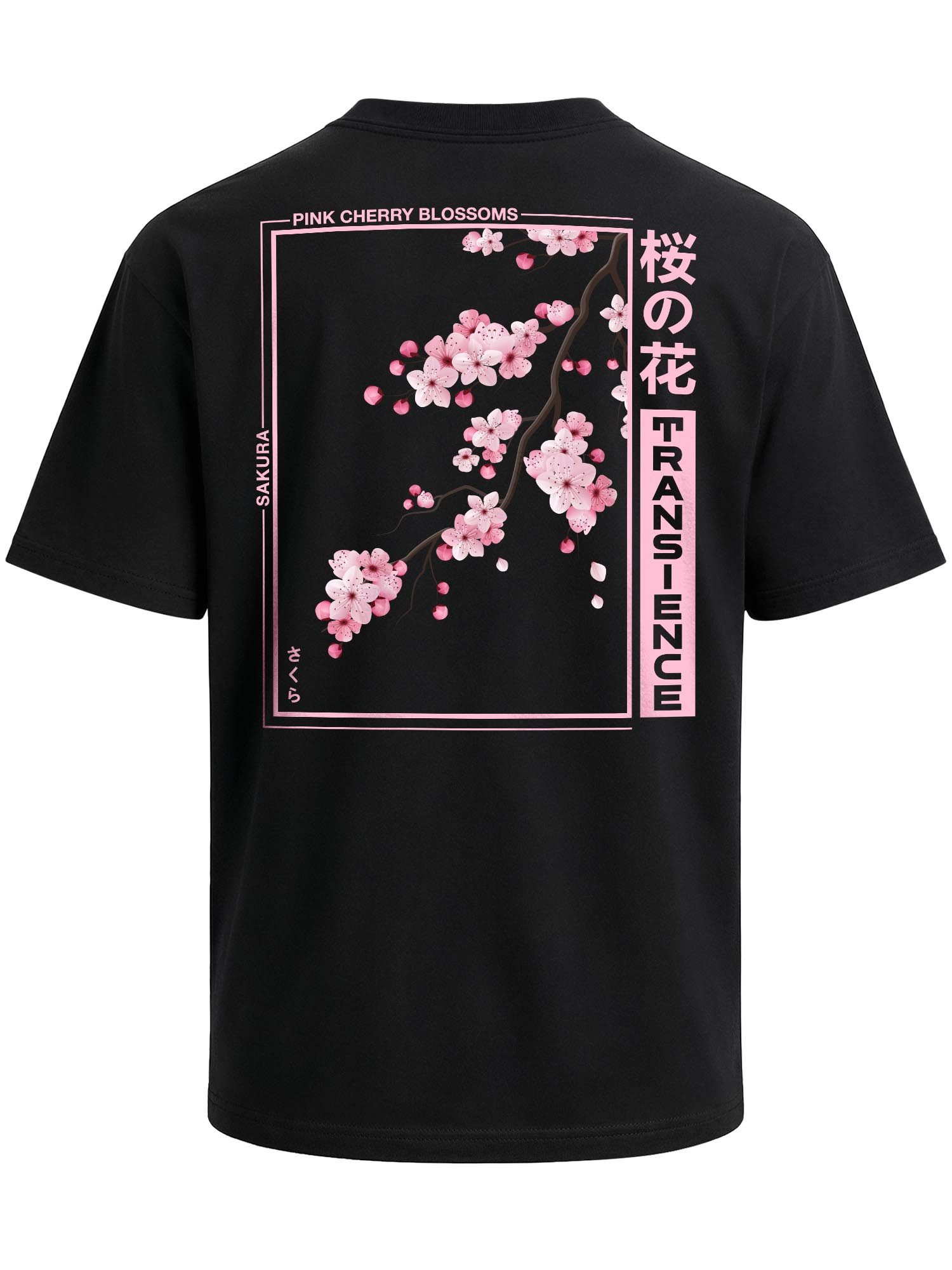 Neverless Oversize-Shirt Herren T-Shirt - Kirschblüten - Oversized Relaxed Fit Printshirt mit Print