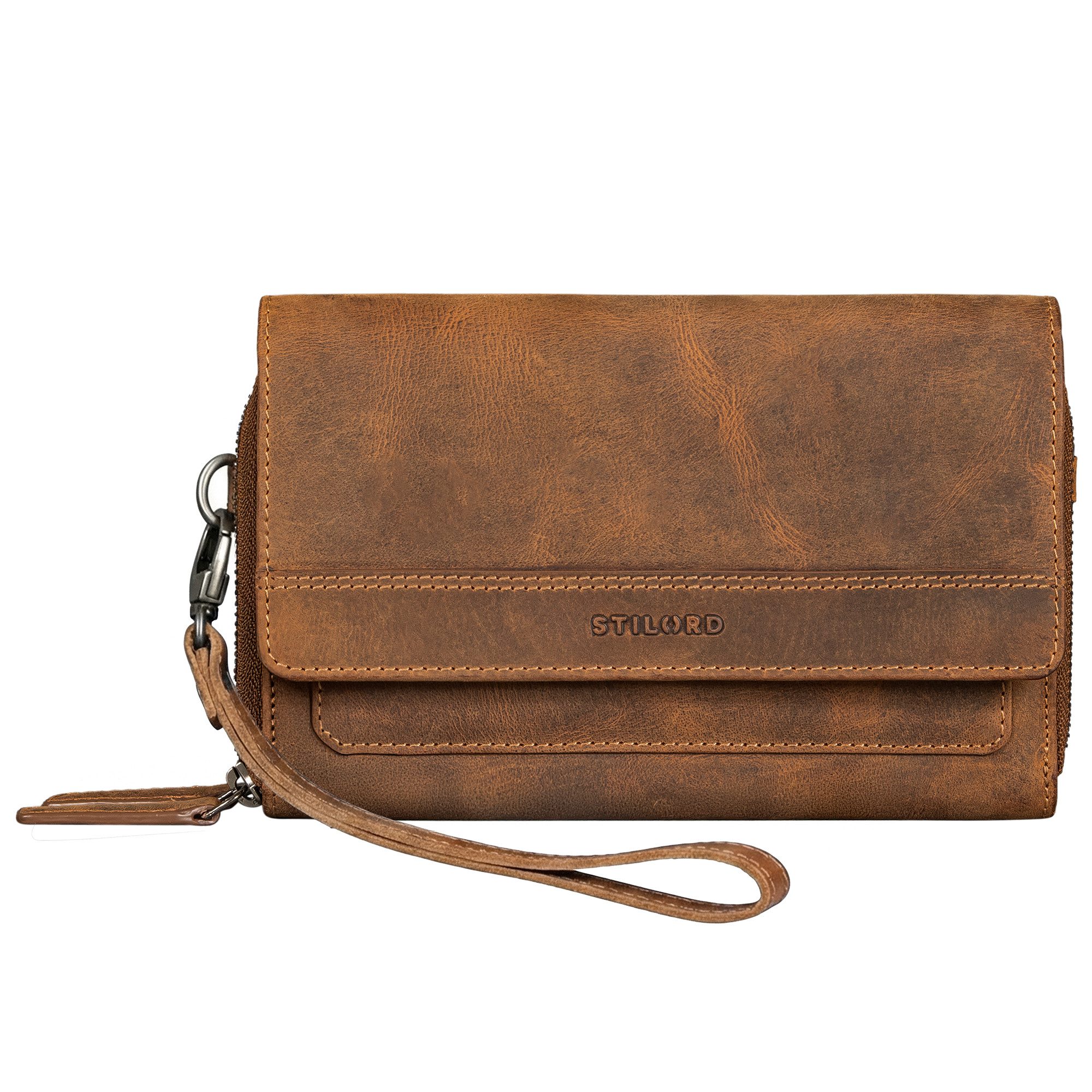 Handtasche "Sabrina" 4-in-1 XL Geldbörse Damen Leder zum Umhängen mit Handyfach