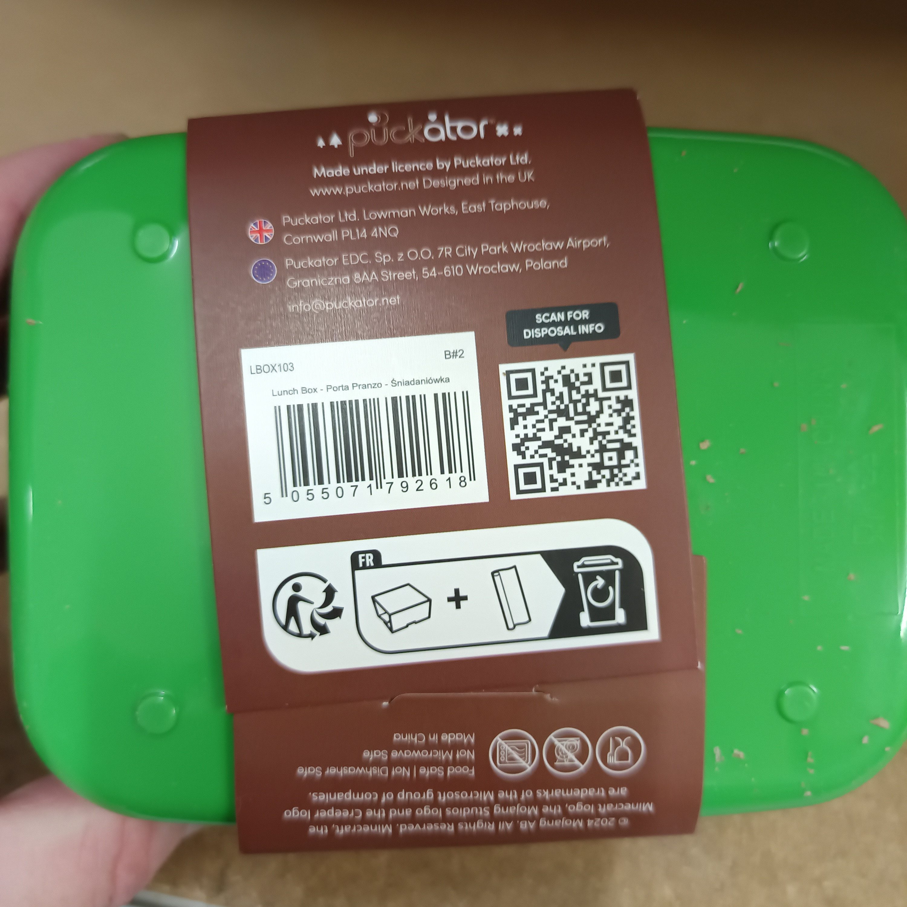 Puckator Lunchbox Minecraft Creeper & TNT Bentobox mit Gabel und Löffel