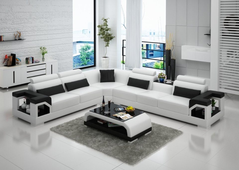 Modern JVmoebel Eck Design Ecksofa Sofa Couch Ecksofa, Wohnlandschaft Ledersofa