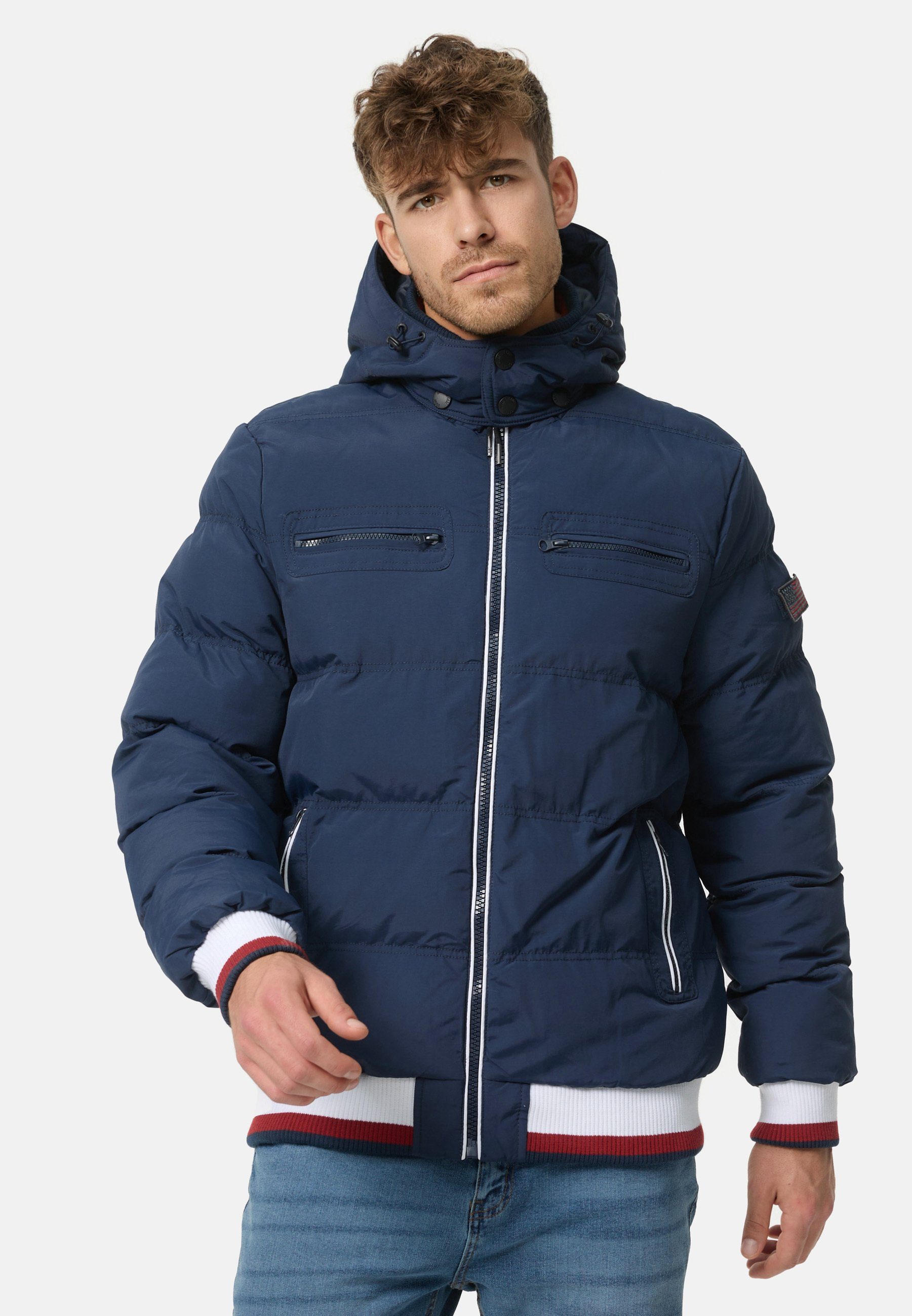 Indicode Steppjacke Marlon Navy Mix