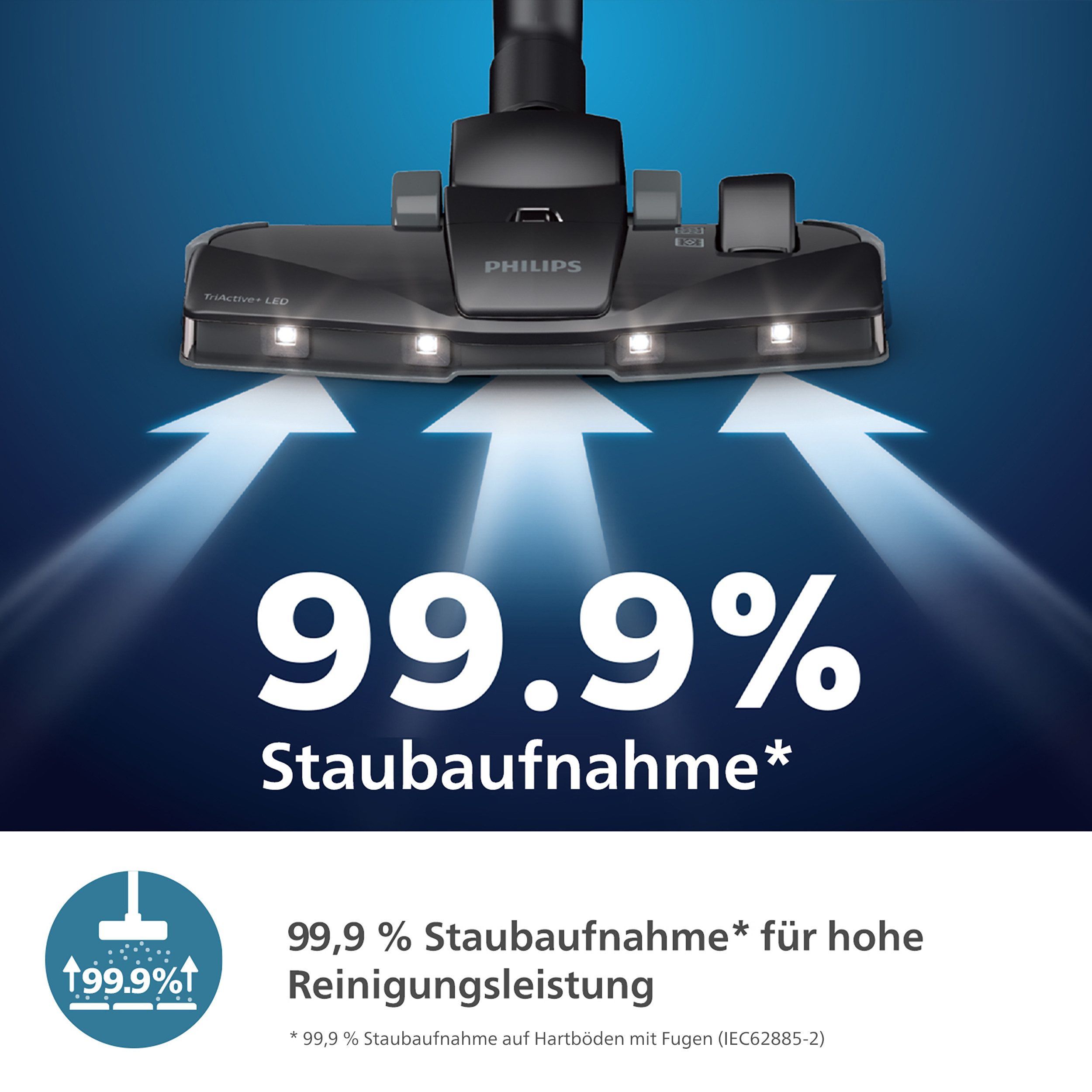Philips Bodenstaubsauger XD6142/12 6000 Series, 900 W, mit Beutel, mit spezieller Mini-Pet-Düse, HEPA-Allergiefilter, LED-Düse – Bild 4 von 5