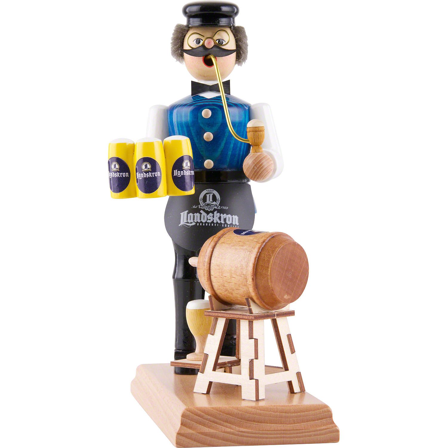 Räuchermännchen Gastwirt mit Fassanstich (18cm) Räuchermann von Armin Braun