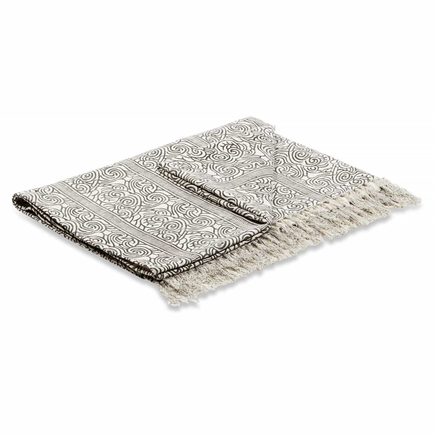 Mirabeau Tagesdecke Plaid Ensis schwarz/weiß