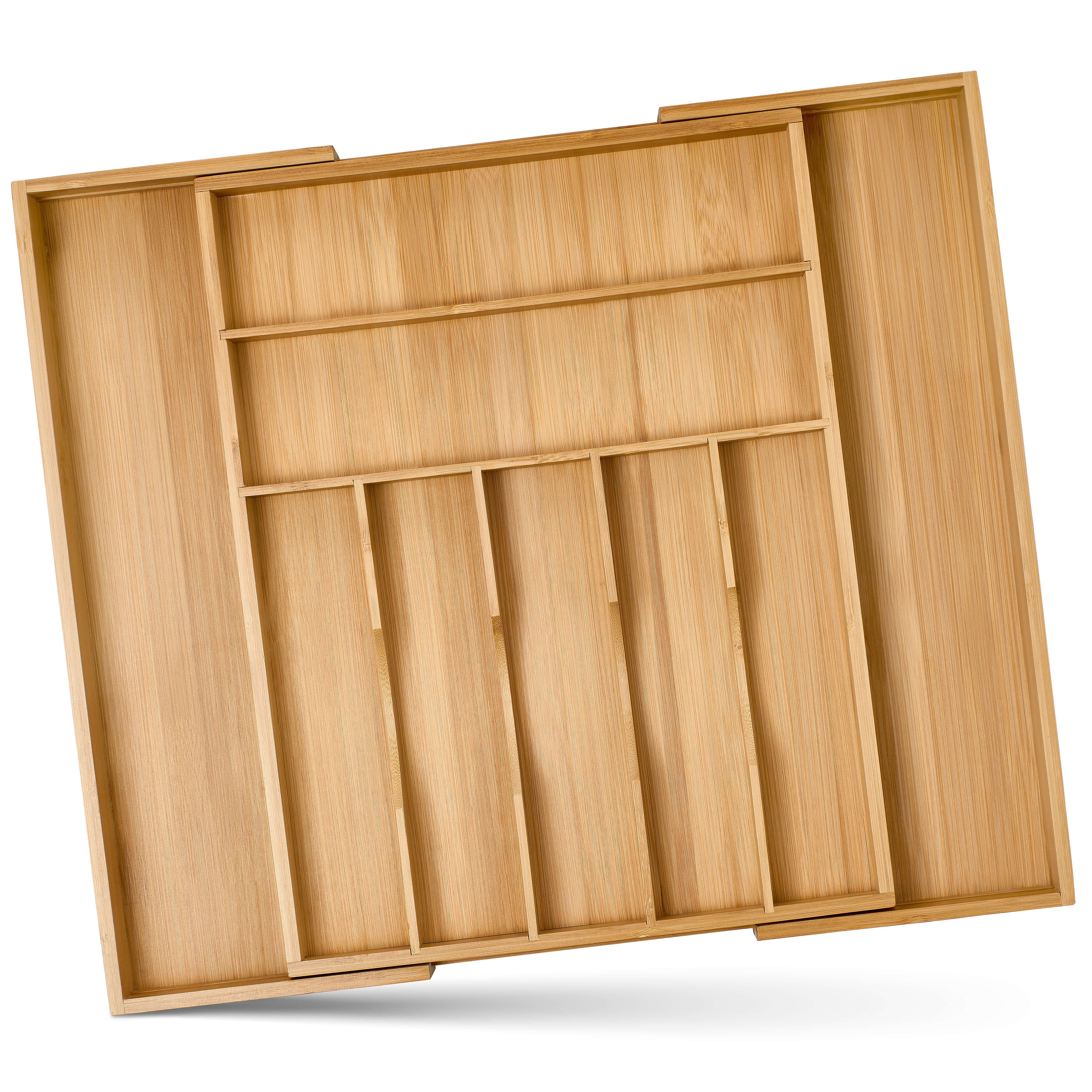 LINFELDT Besteckkasten verstellbar 33-50cm Breite aus Bambus - 5cm Hoch Ink günstig online kaufen