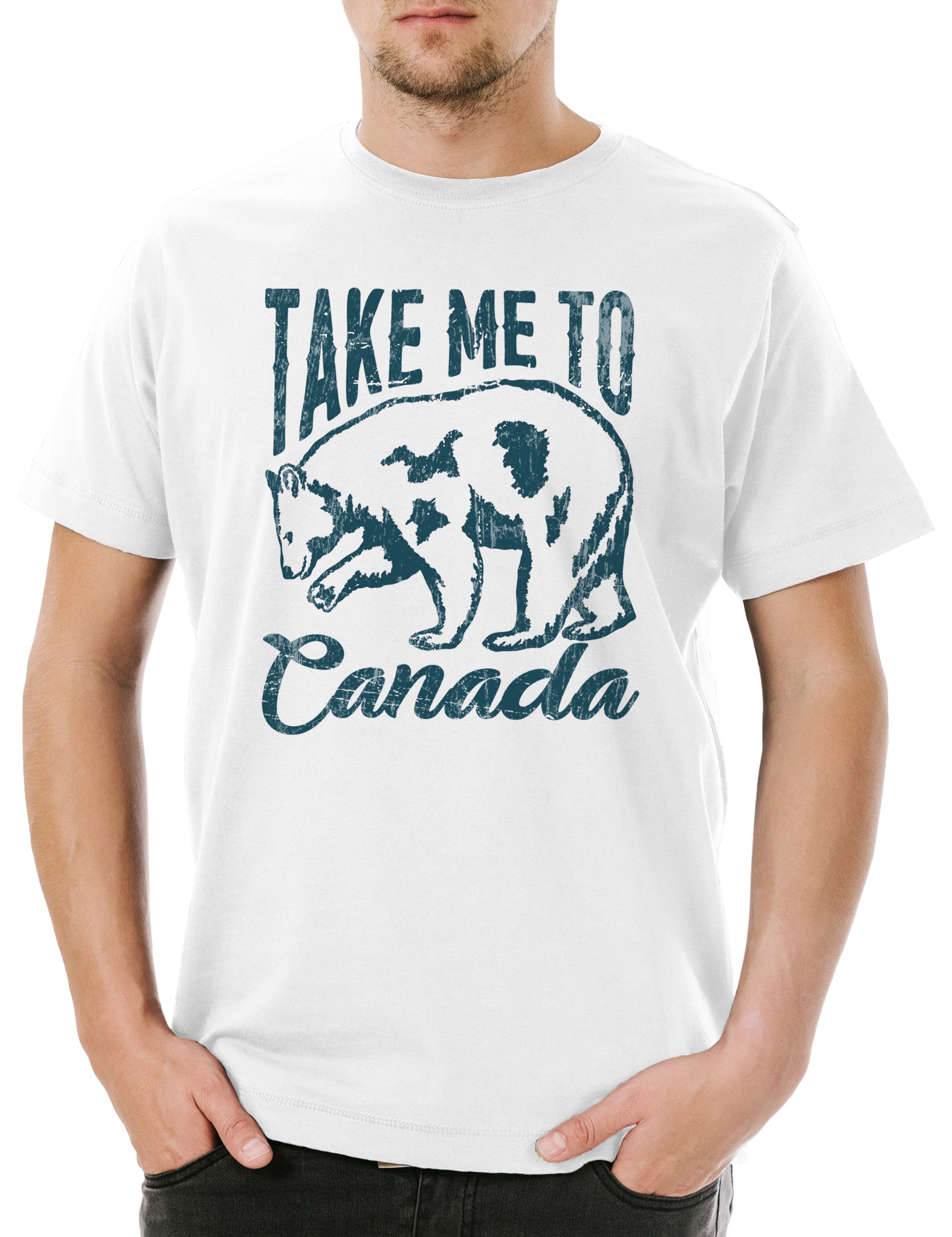 Print-Shirt Take Me To Canada Herren T-Shirt Kanada Ahornblatt Fahne Flagge Maple
