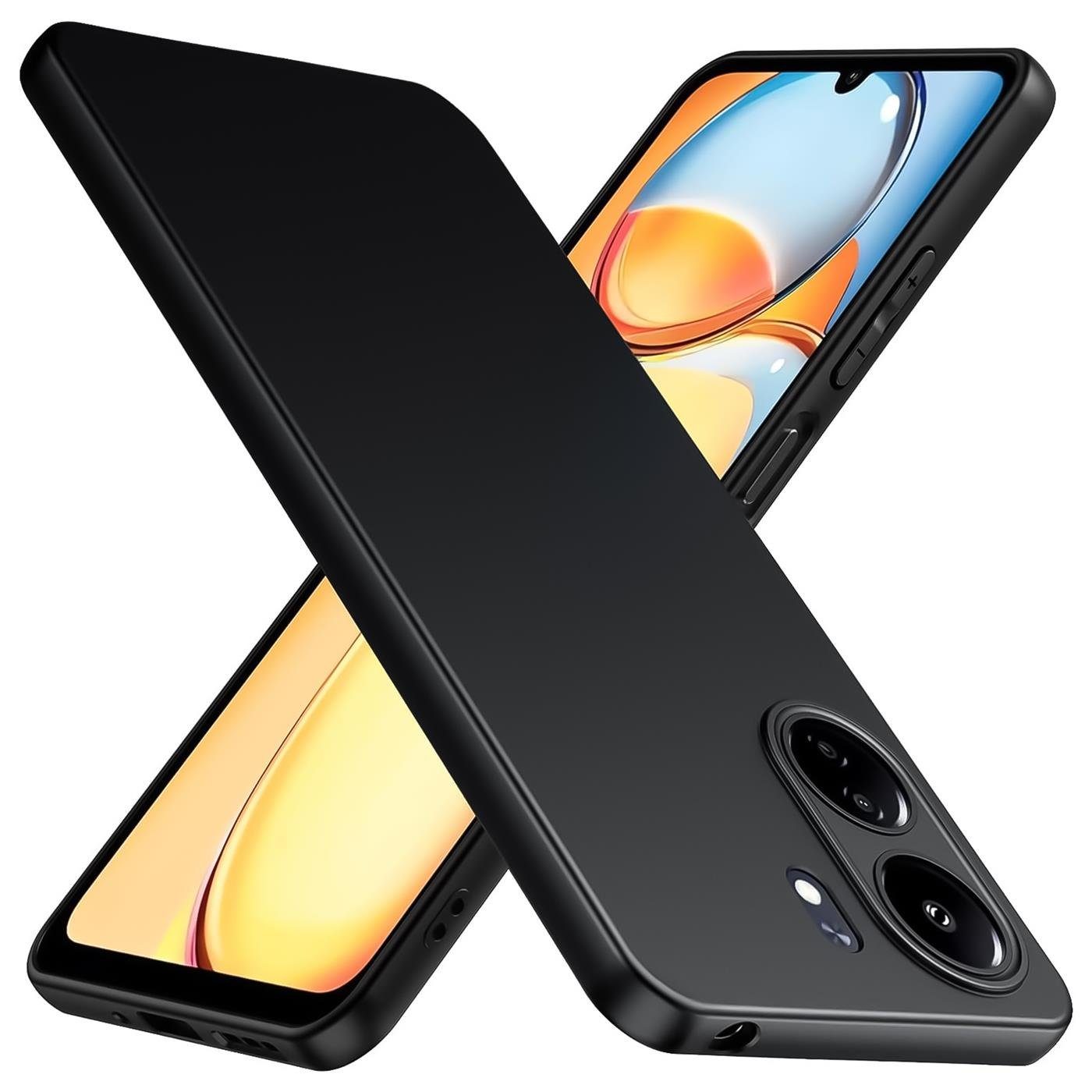 CoolGadget Handyhülle Black Series Handy Hülle für Xiaomi Redmi 13C 6,74 Zoll, Edle Silikon Schlicht Robust Schutzhülle für Redmi 13C Hülle